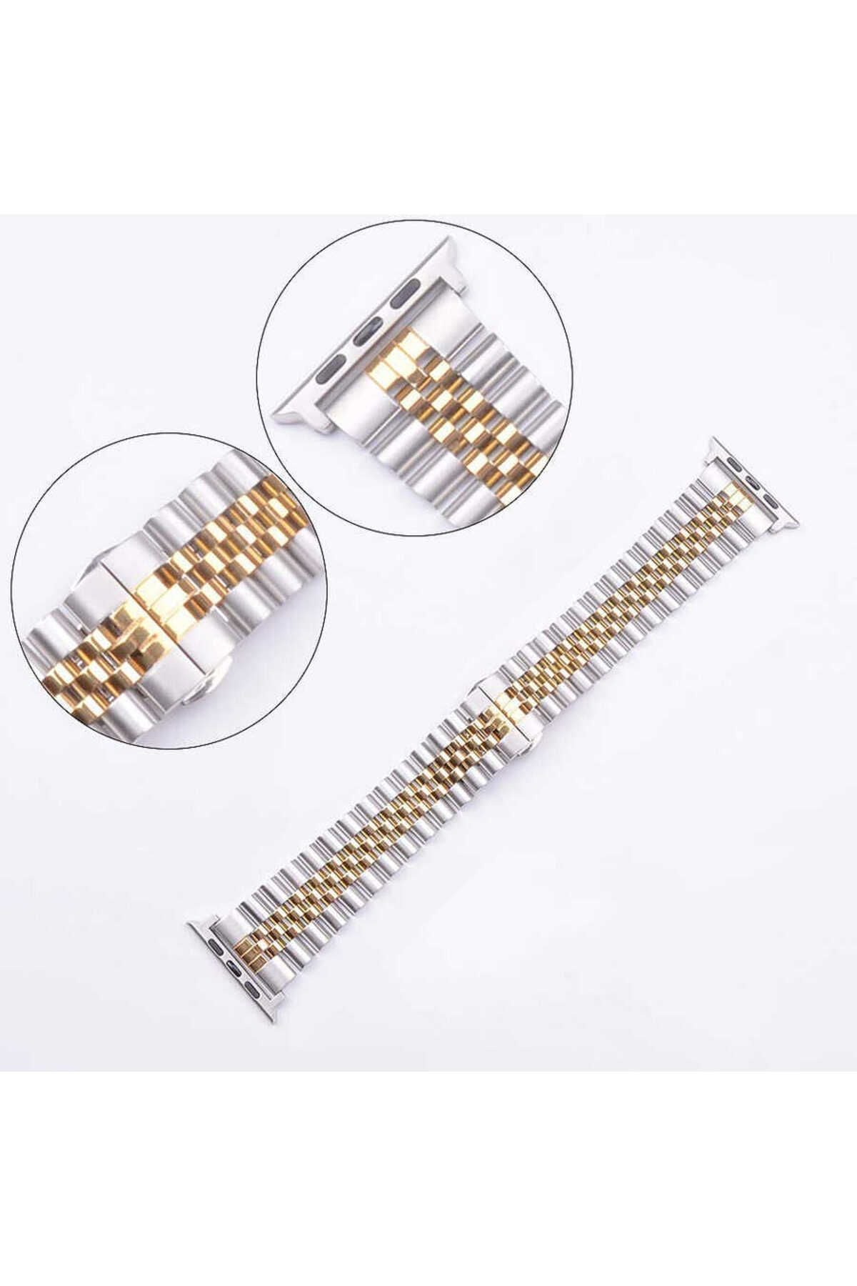 Watch Ultra 49mm Kordon Uyumlu KRD-36 Metal Strap Kayış CLO- Gümüş