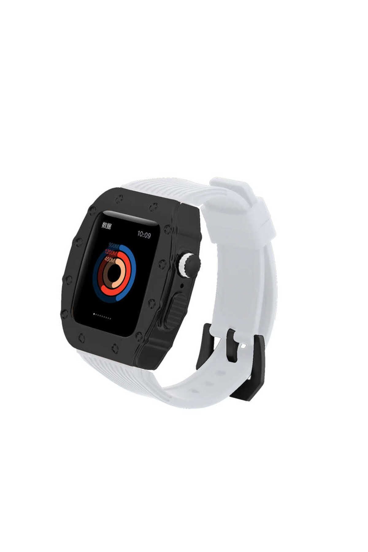 Watch 7 45mm Uyumlu KRD-65 Zore Kordon-Beyaz-Siyah