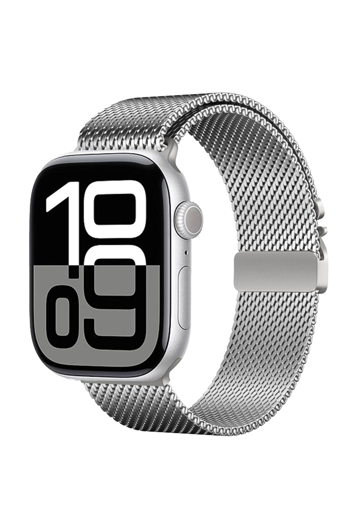 Watch 7 41mm Uyumlu Zore KRD-121 Metal Hasır Kordon-Gümüş
