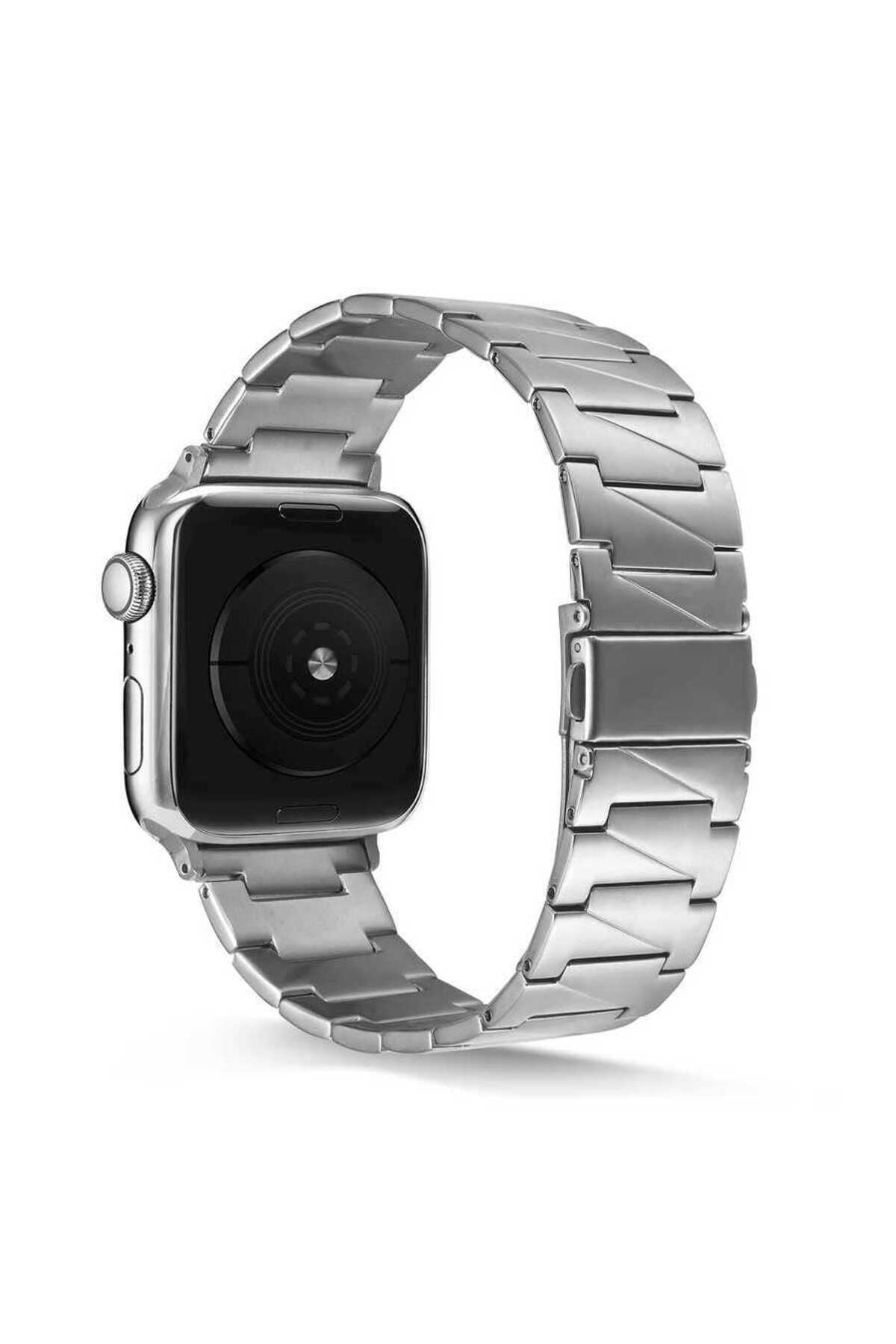 Watch Ultra 49mm Kordon Uyumlu KRD-48 Metal Strap Kayış CLO- Rose Gold