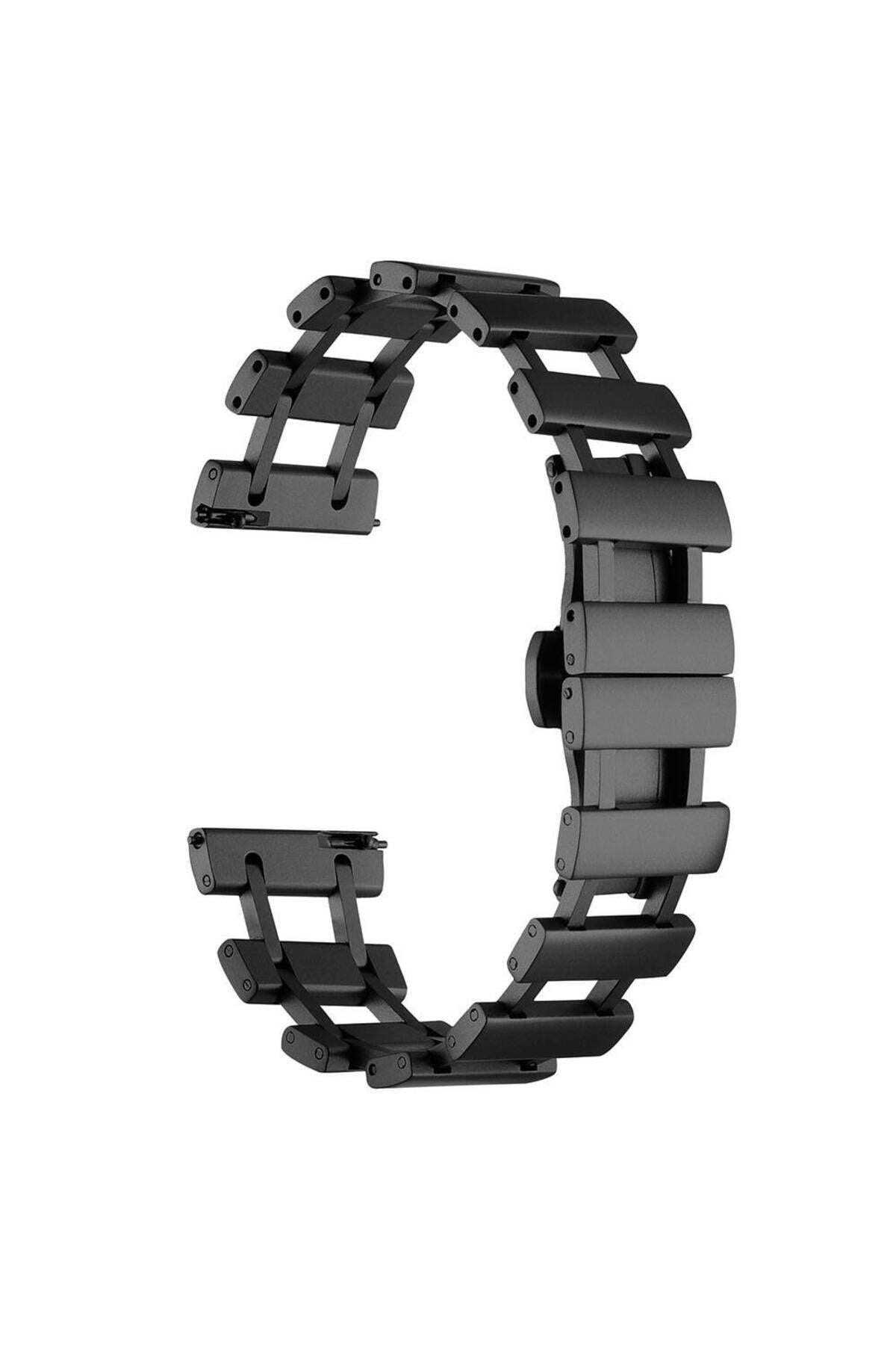 Galaxy Watch 46mm Uyumlu CLO- KRD-96 22mm Metal Kordon-Siyah