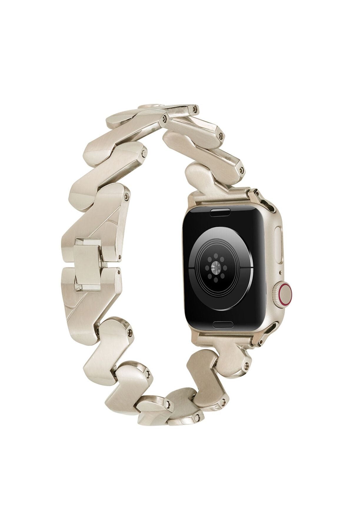Watch Ultra 49mm Kordon Uyumlu KRD-80 Metal Strap Kayış CLO- Gold