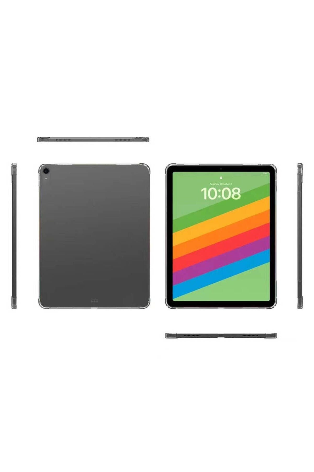 iPad Air 13 2024 Kılıf Uyumlu Zore Tablet Nitro Anti Shock Silikon Kapak-Şeffaf