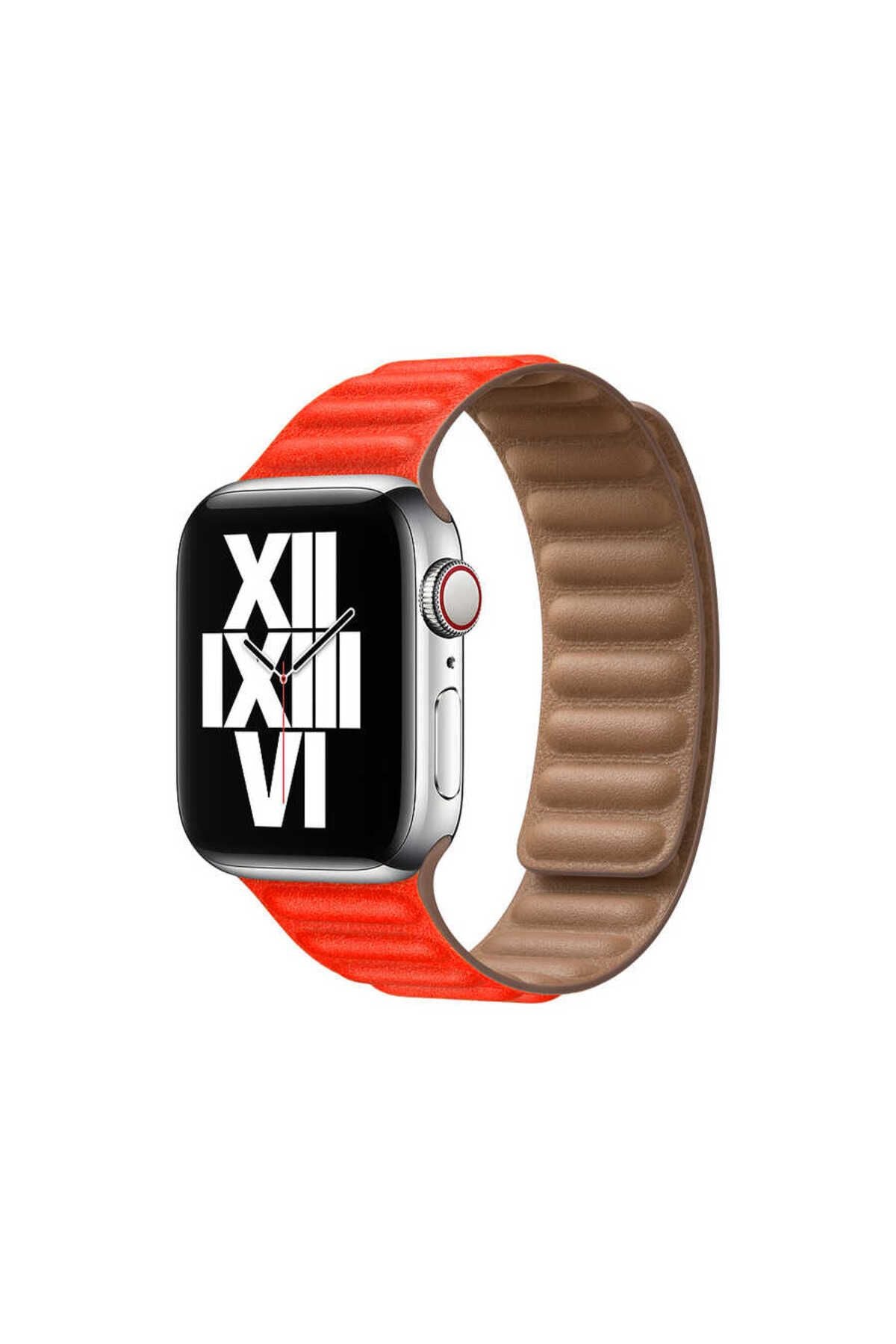 Watch Ultra 49mm Kordon Uyumlu KRD-34 Deri Strap Kayış CLO- Lacivert