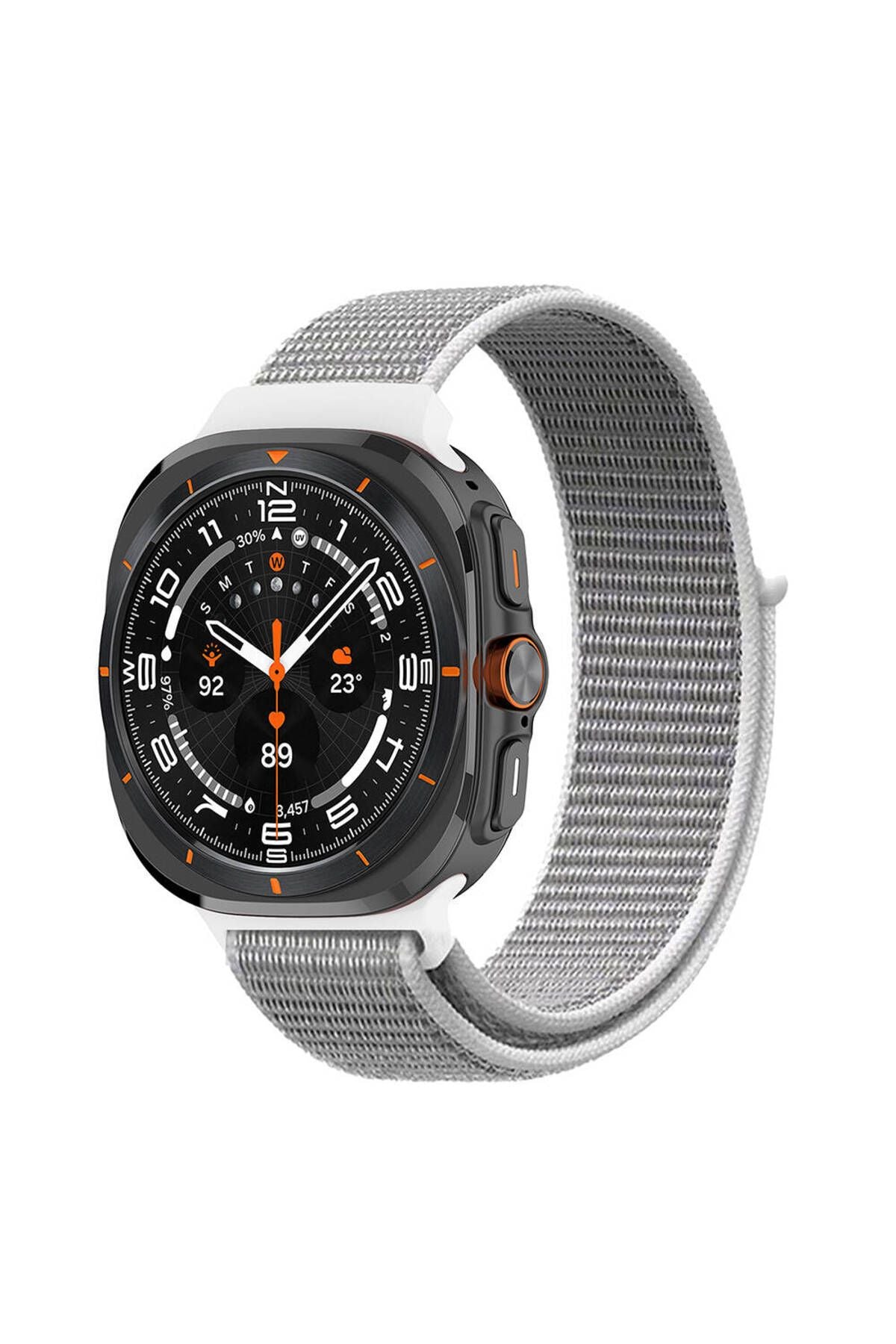 Galaxy Watch Ultra 47mm Zore KRD-03 Hasır Kordon-Koyu Siyah