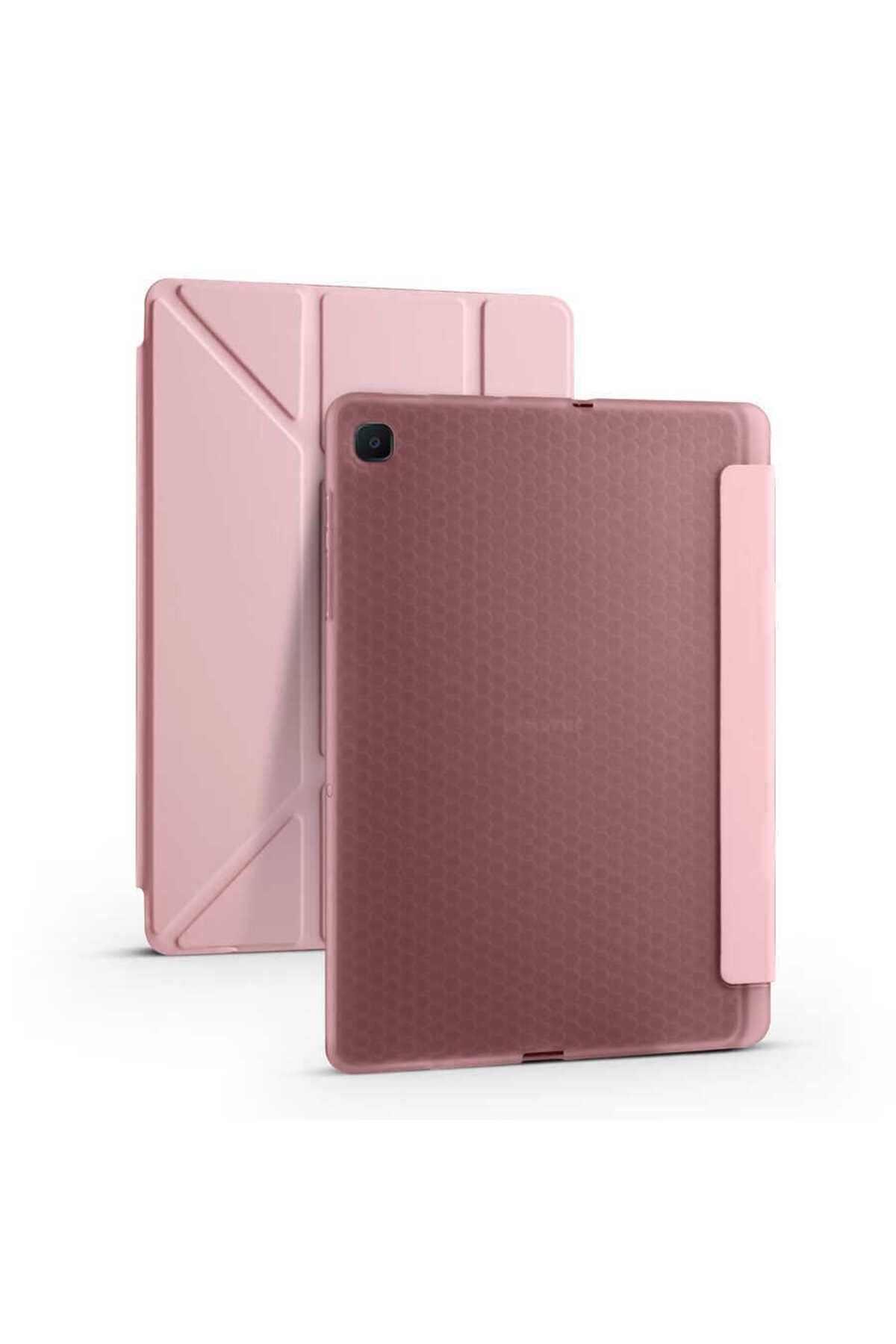 Galaxy Tab A7 10.4 T500 2020 Kılıf  Uyumlu Zore Tri Folding Kalem Bölmeli Standlı Kılıf-Lacivert