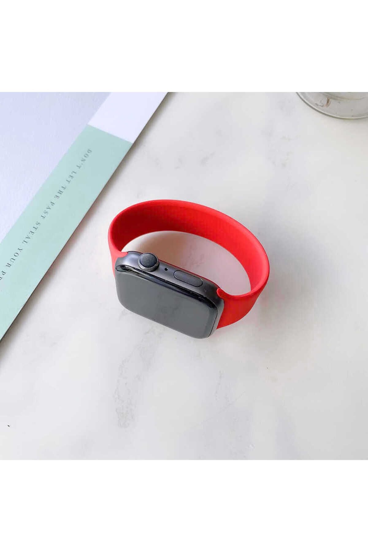 Watch 44mm Uyumlu KRD-31 Solo Loop Small Zore Kordon-Pembe
