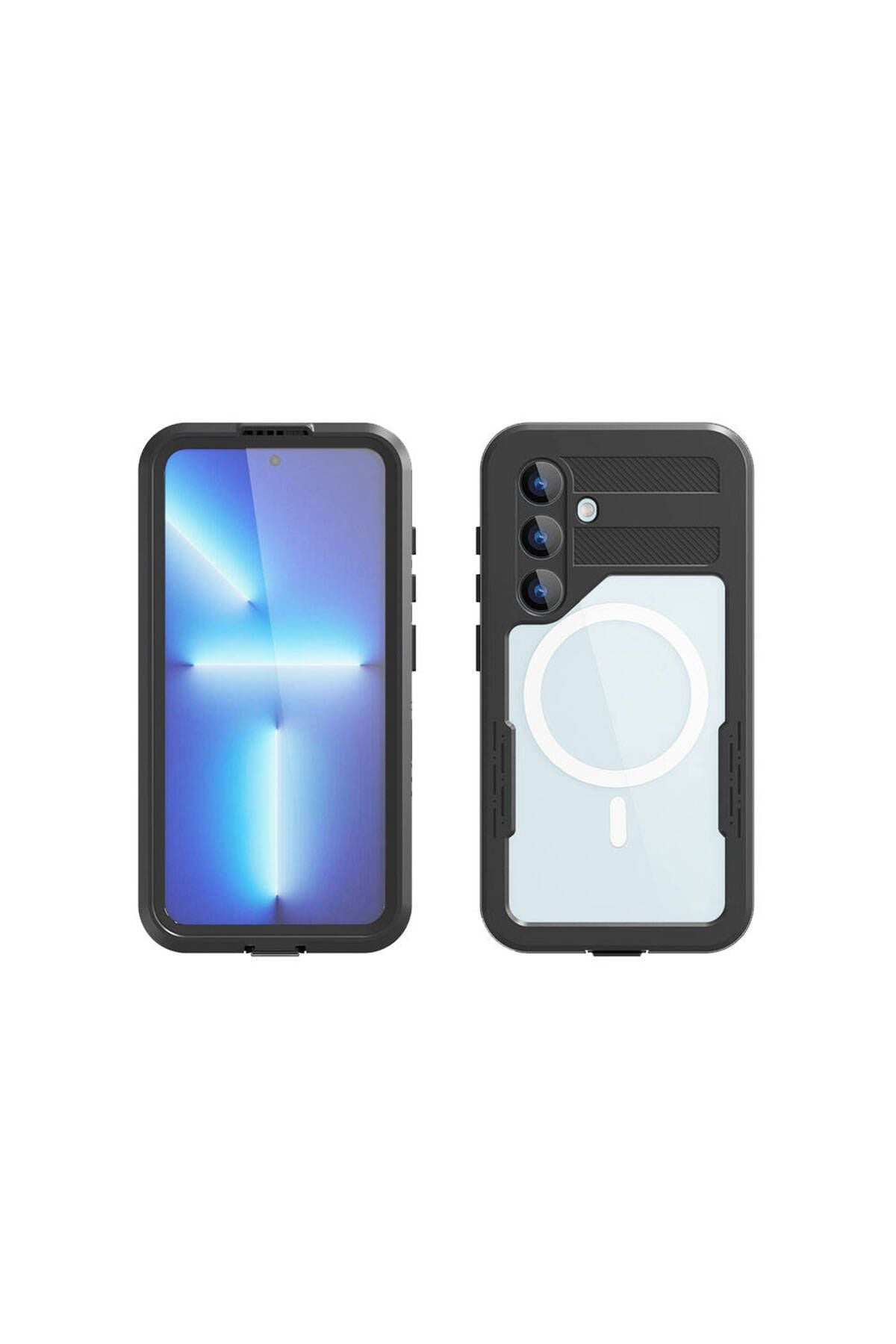 Galaxy S24 Kılıf Magsafe Şarj Özellikli 1-1 Su Geçirmez Kılıf - Siyah