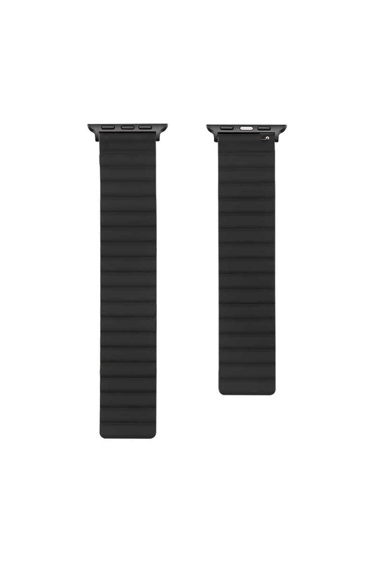 Watch Ultra 49mm Kordon Uyumlu KRD-52 Strap Kayış CLO- Gri-Turuncu