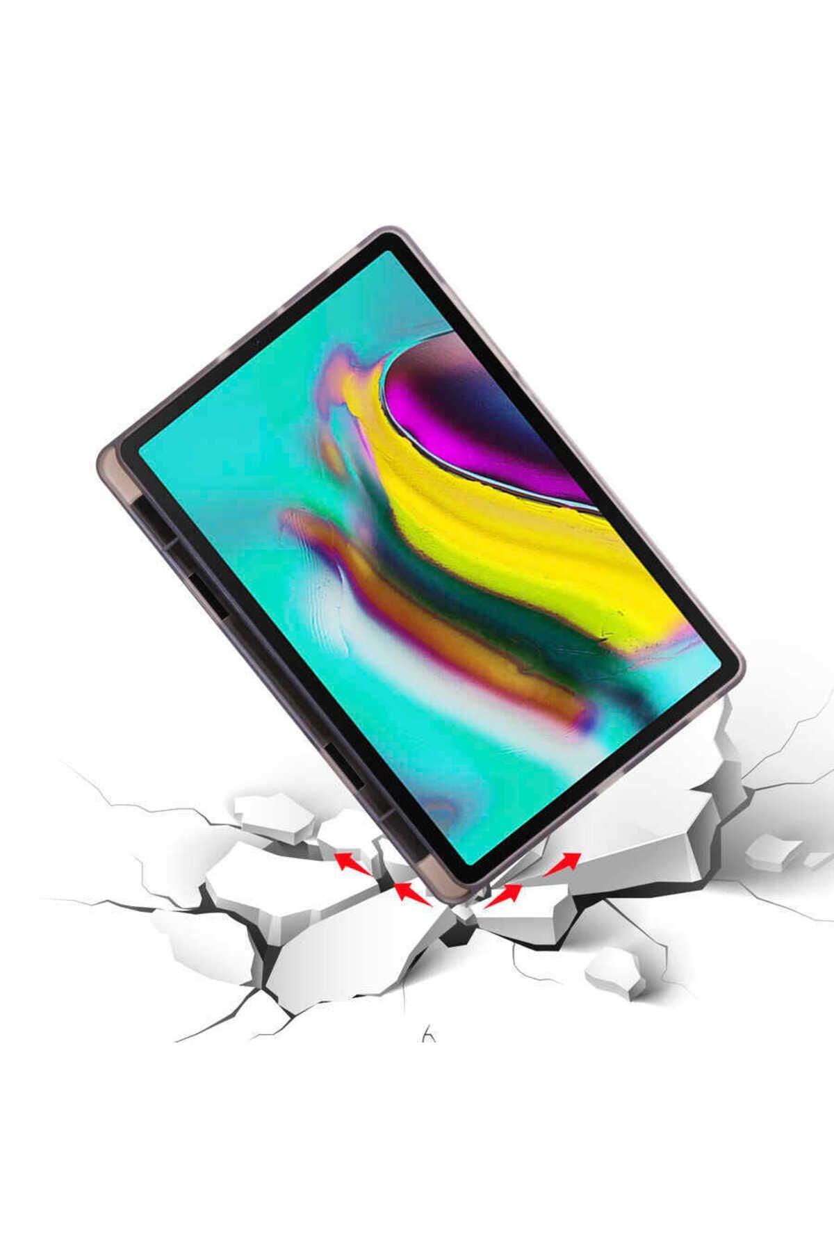 Galaxy Tab A7 10.4 T500 2020 Kılıf  Uyumlu Zore Tri Folding Kalem Bölmeli Standlı Kılıf-Lacivert