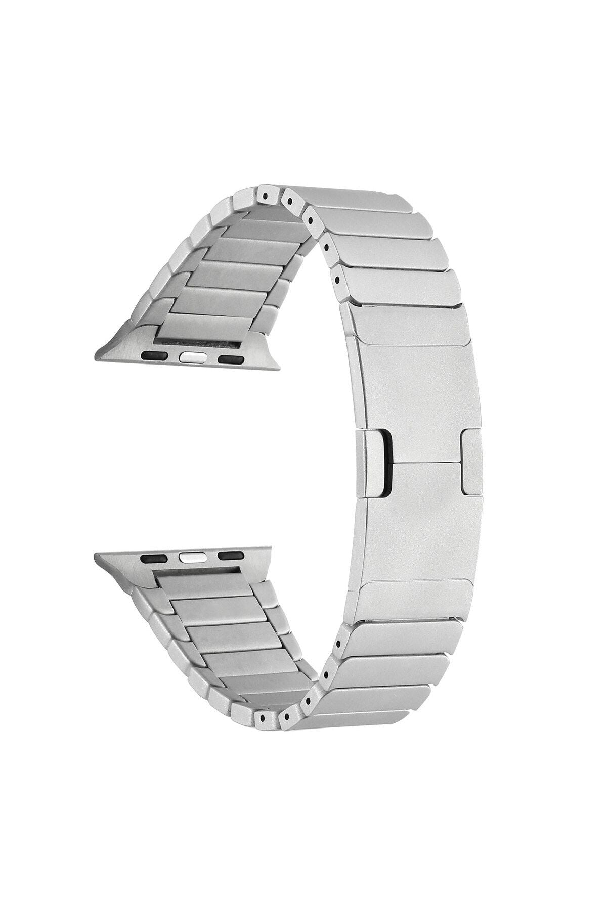 Watch Ultra 49mm Kordon Uyumlu KRD-35 Metal Strap Kayış CLO- Gri