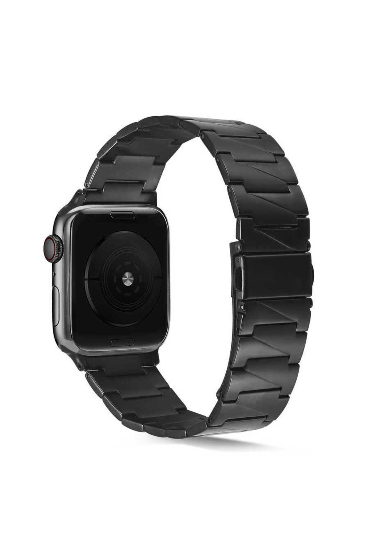 Watch Ultra 49mm Kordon Uyumlu KRD-48 Metal Strap Kayış CLO- Rose Gold