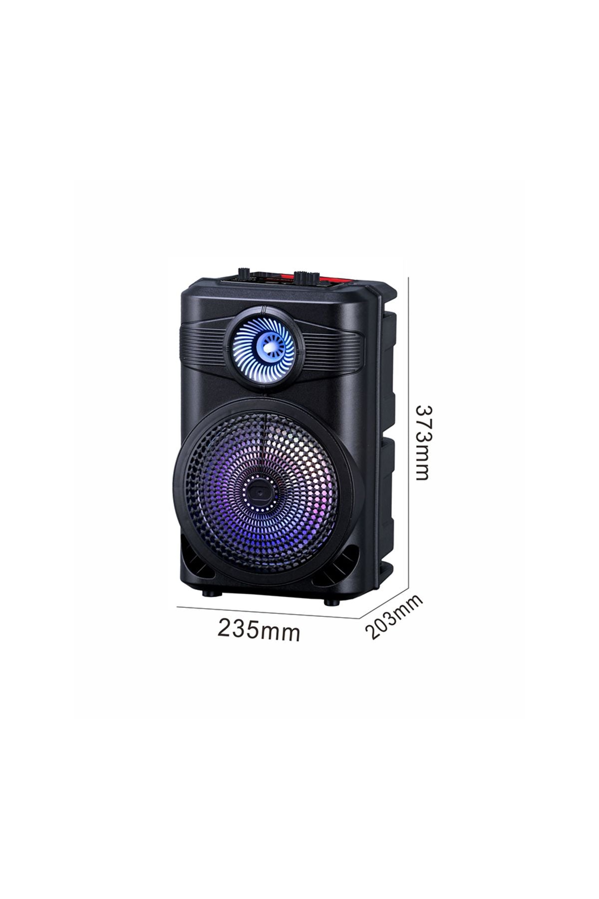 GD-904 Dijital LED Göstergeli FM Radyolu Mikrofonlu RGB TWS 8 inç Stereo Bass Kablosuz Karaoke