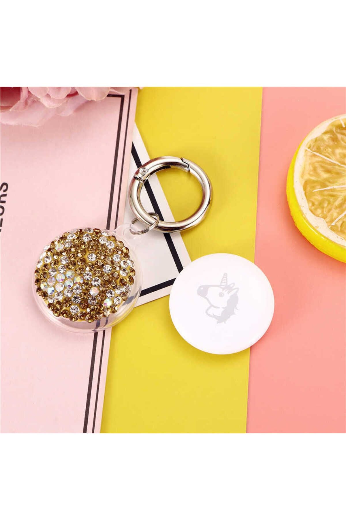 Airtag 03 Uyumlu Silikon Anahtarlık-Gold