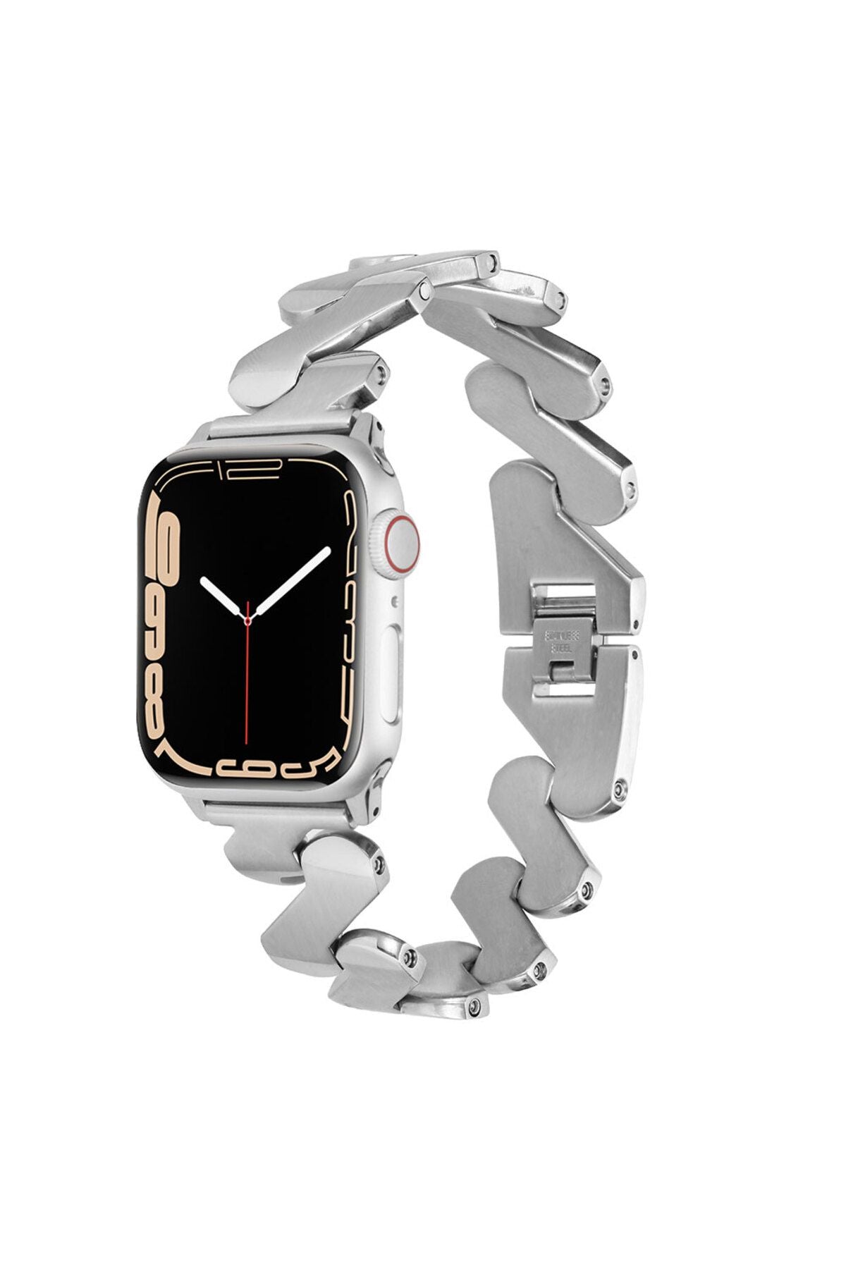 Watch Ultra 49mm Kordon Uyumlu KRD-80 Metal Strap Kayış CLO- Gold