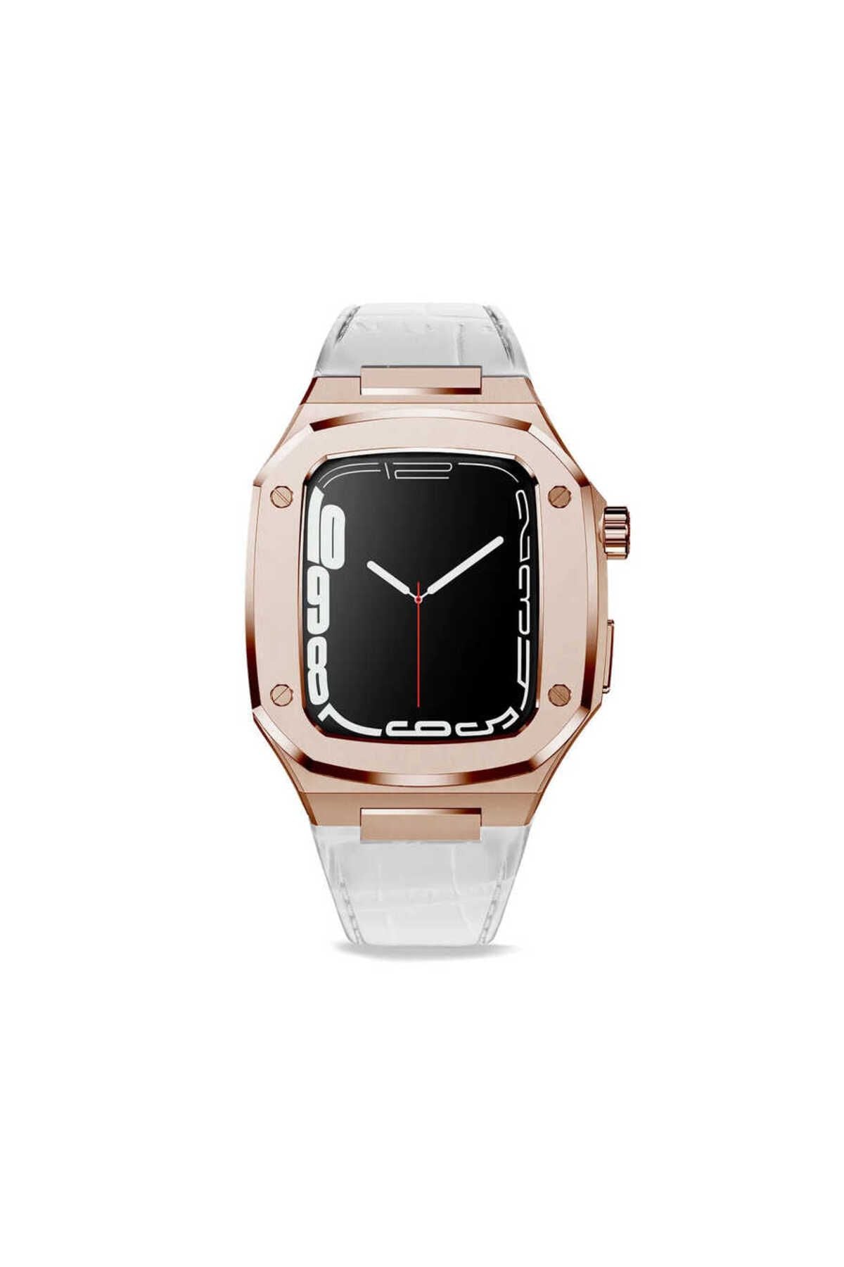Watch 7 45mm Uyumlu KRD-67 Zore Kordon-Kahverengi-Gümüş