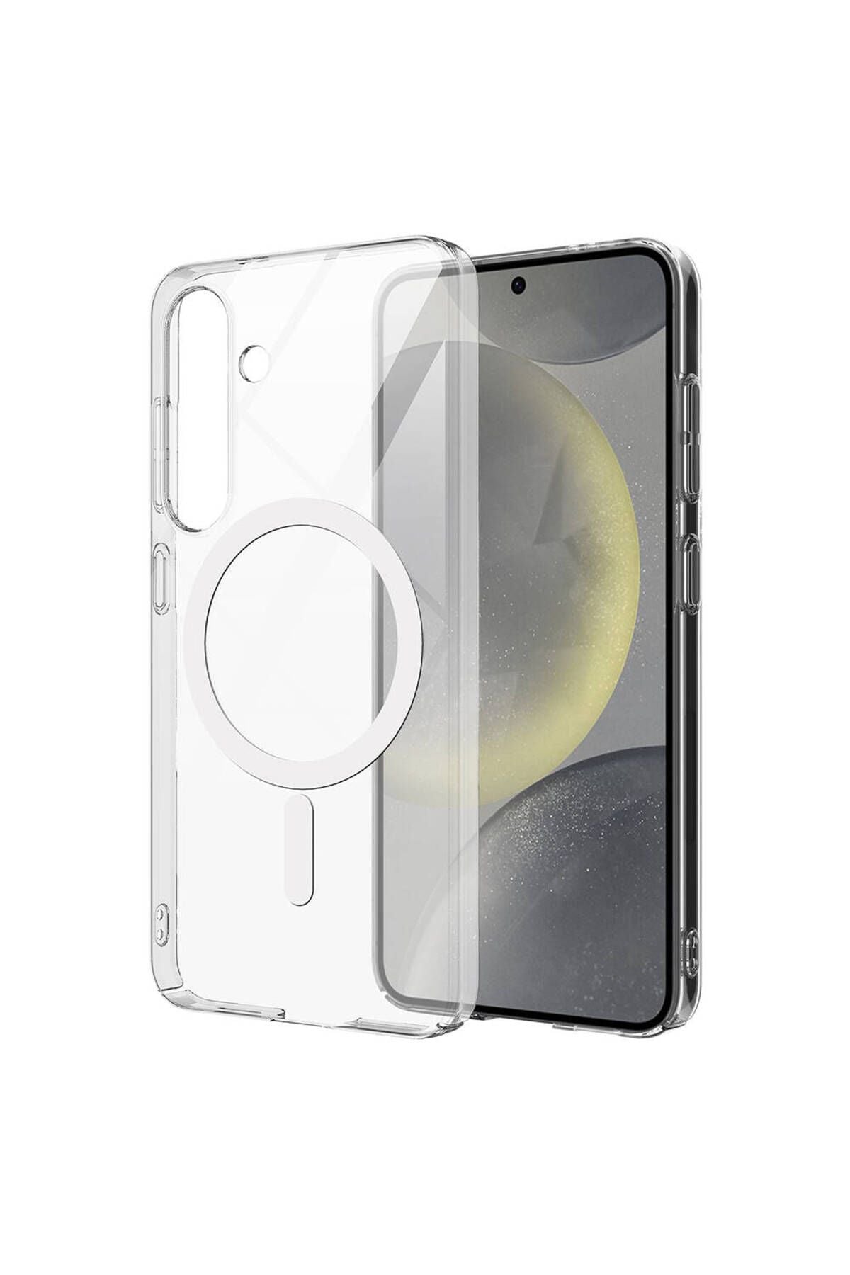 Galaxy S24 Kılıf Kamera Korumalı Magsafe Sert PC Zore Porto Kapak-Renksiz