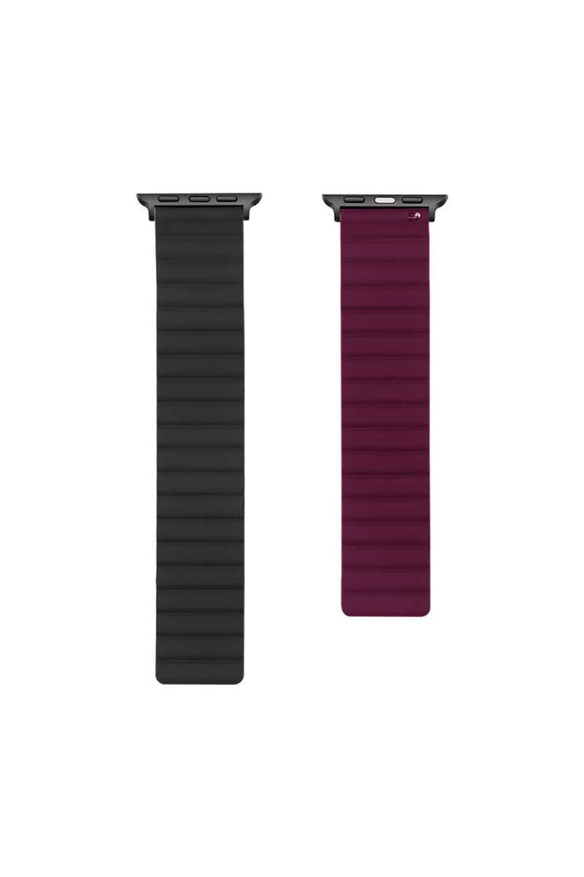 Watch Ultra 49mm Kordon Uyumlu KRD-52 Strap Kayış CLO- Gri-Turuncu