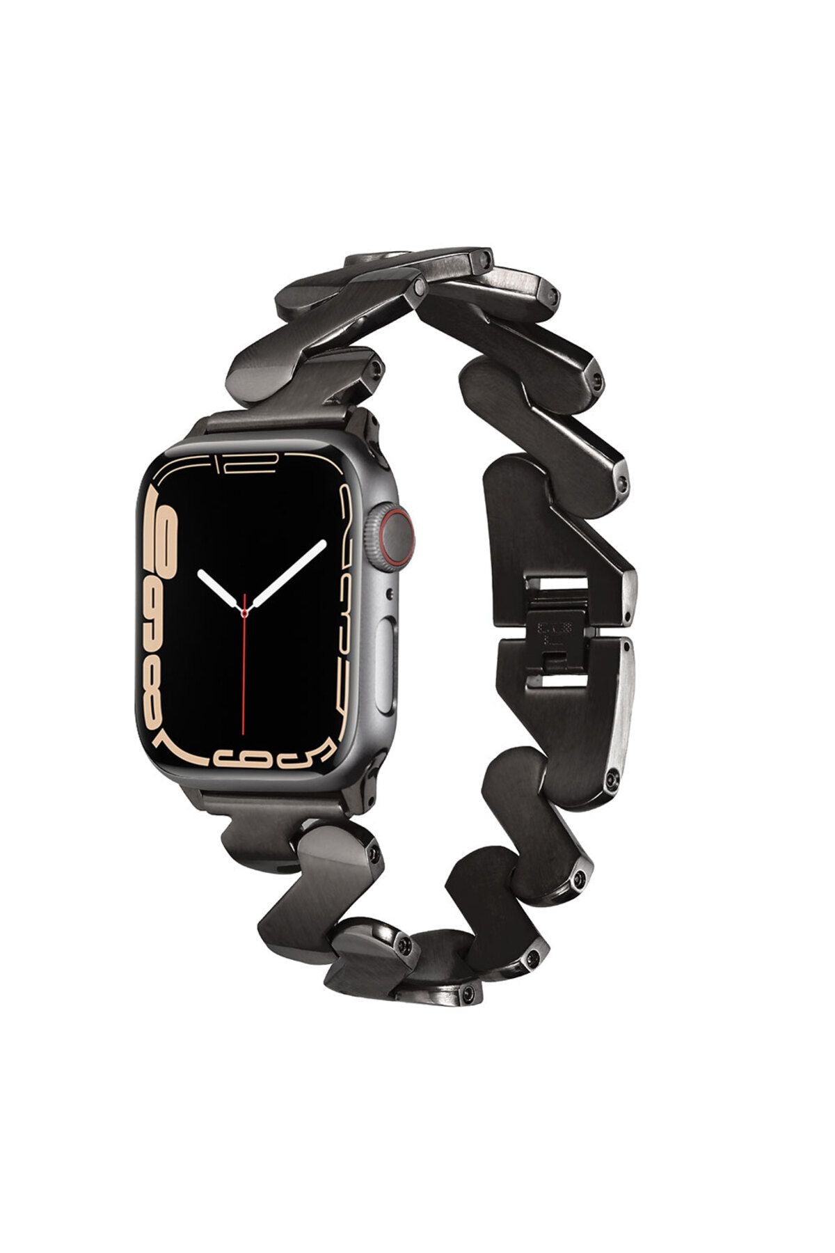 Watch Ultra 49mm Kordon Uyumlu KRD-80 Metal Strap Kayış CLO- Gold