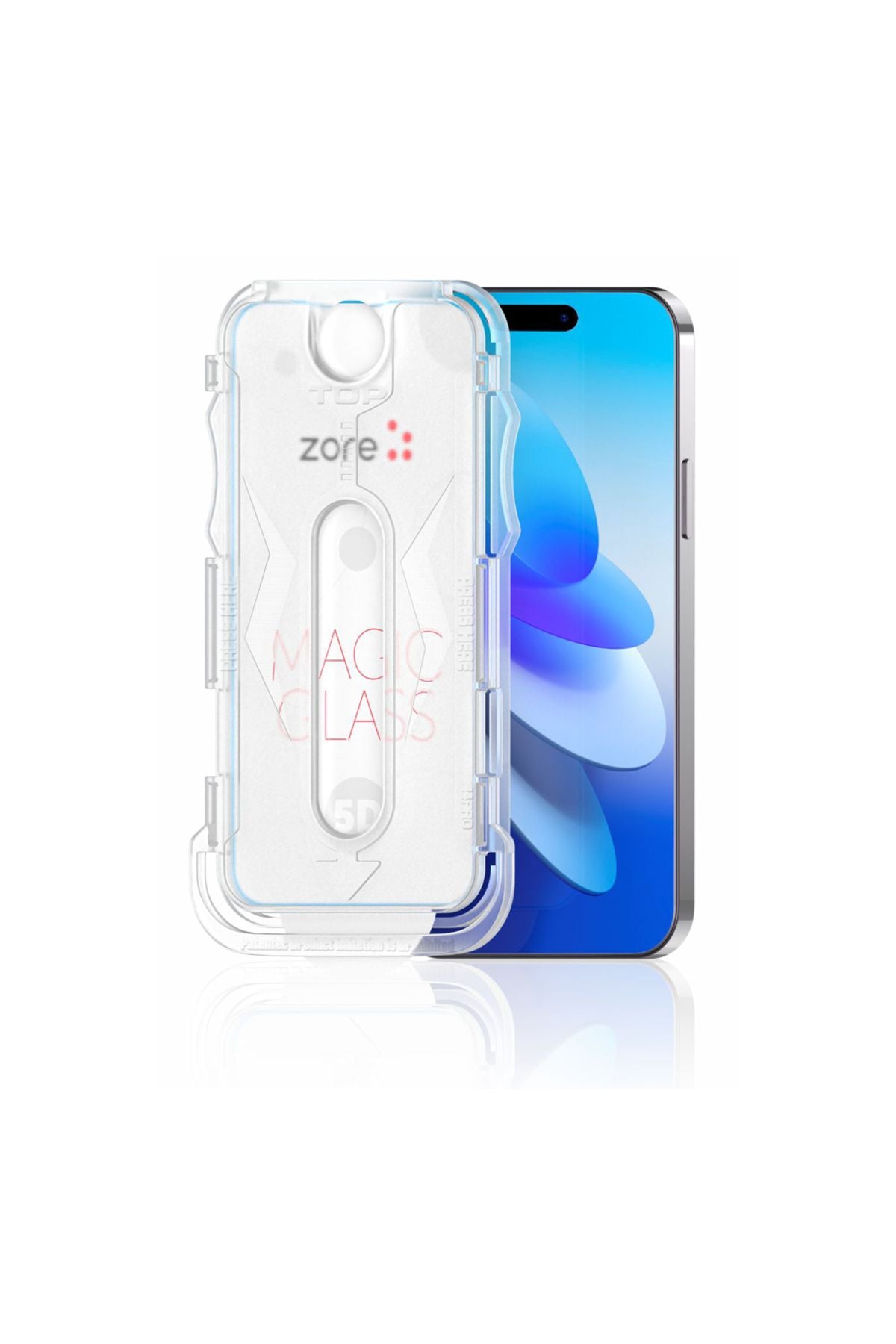 iPhone 13 Uyumlu Zore Kolay Uygulama Aparatlı 5D Magic Glass Cam Ekran Koruyucu