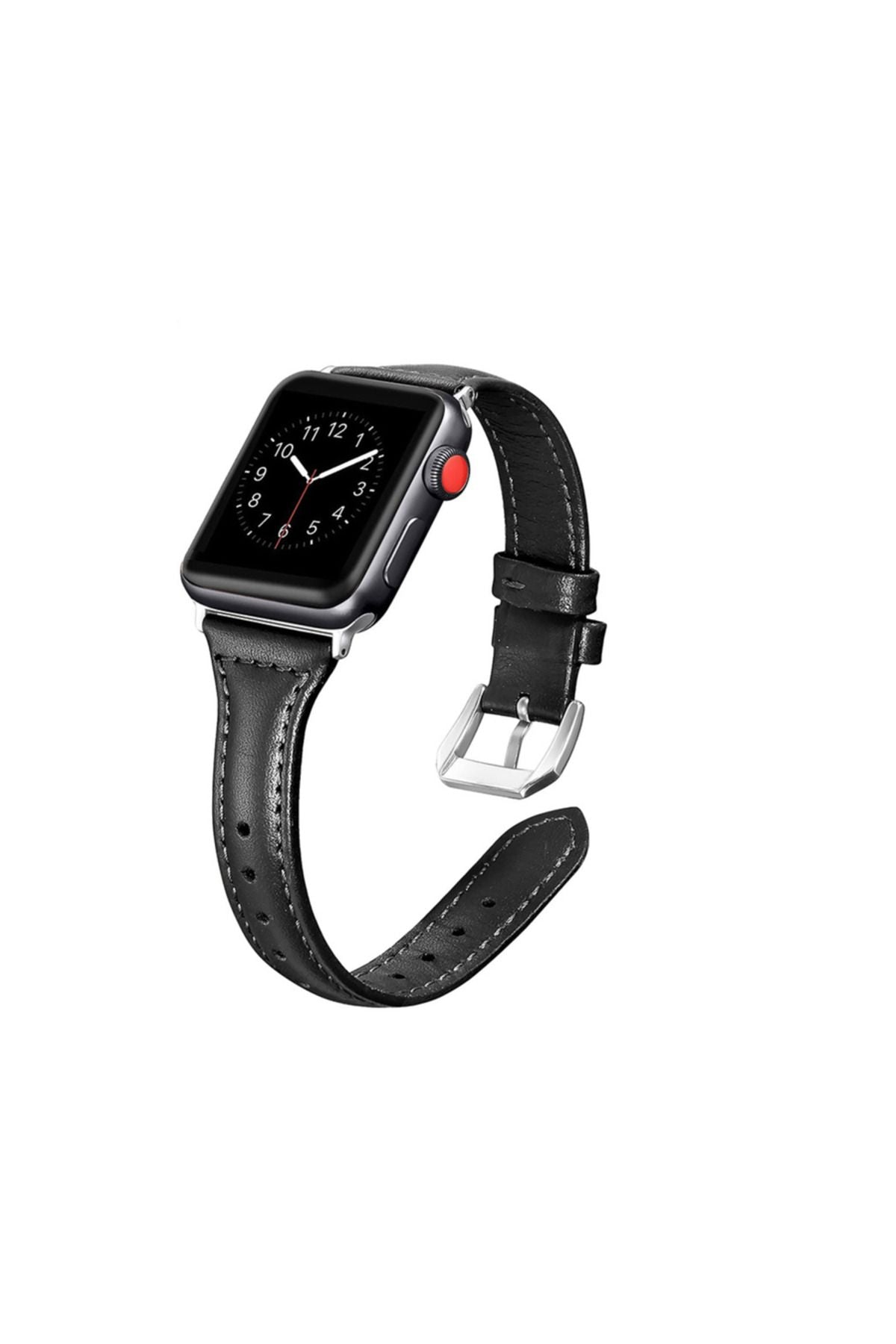 Watch Ultra 49mm Kordon Uyumlu KRD-28 Deri Strap Kayış CLO- Pembe