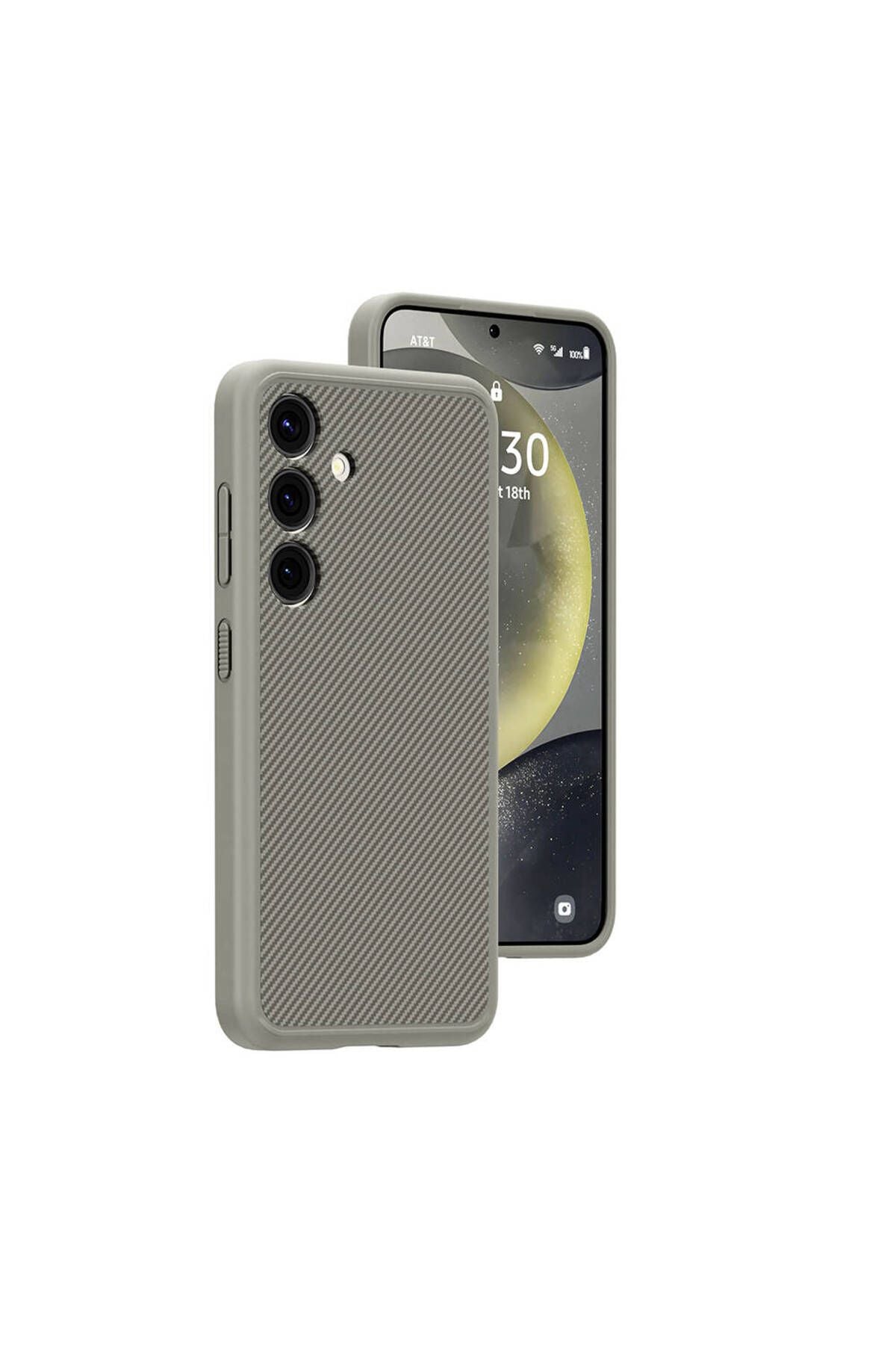 Galaxy S24 Kılıf Magsafe Şarj Özellikli Karbon Fiber Görünümlü Zore T-Karbon Kapak - Titanyum-Gri