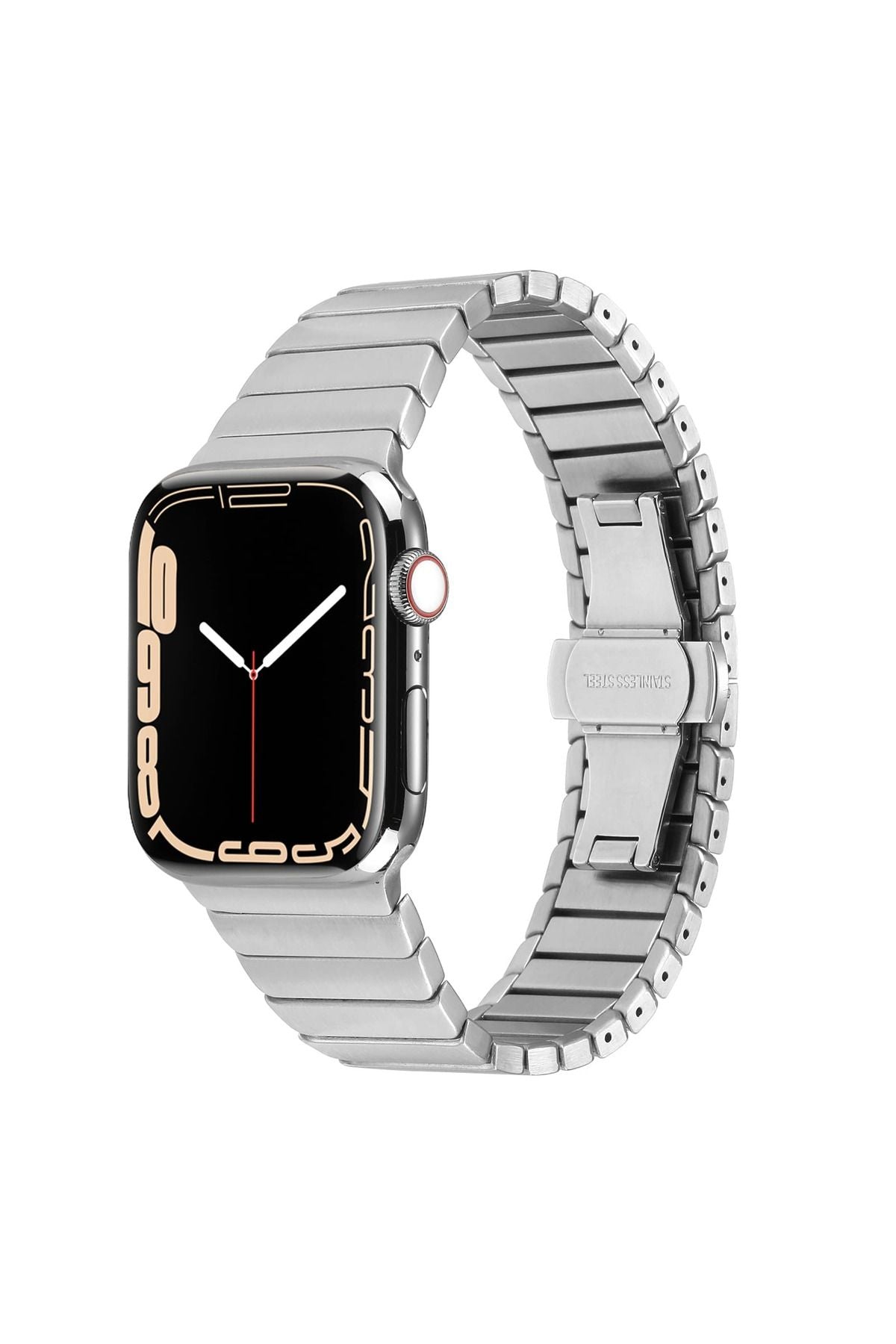 Watch Ultra 49mm Kordon Uyumlu KRD-79 Metal Strap Kayış CLO- Gri