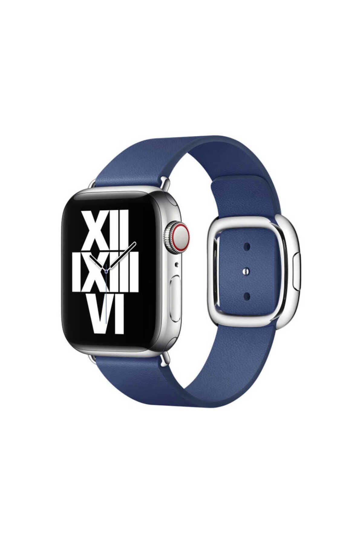 Watch Ultra 49mm Kordon Uyumlu KRD-42 Deri Strap Kayış CLO- Kahverengi