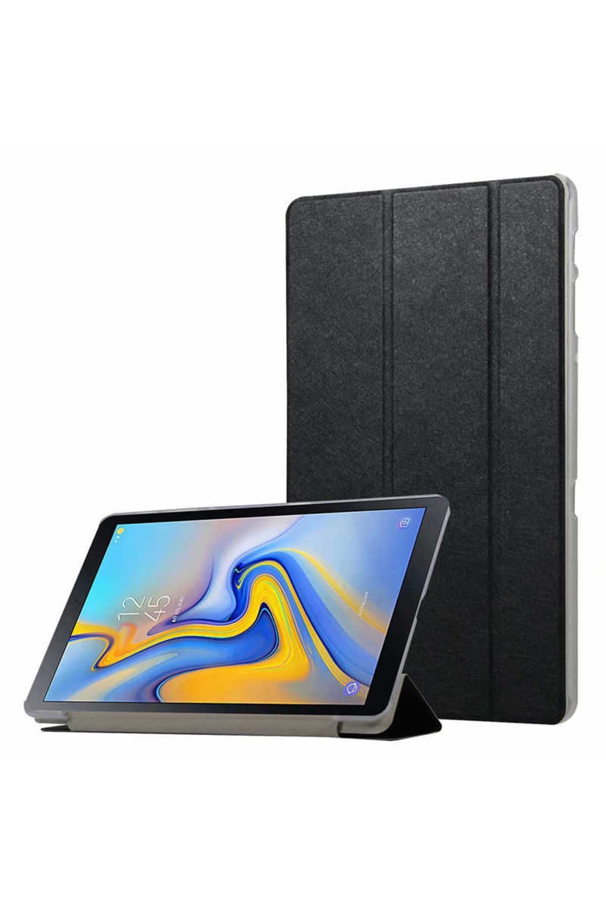 Galaxy Tab A T590  Uyumlu Zore Smart Cover Standlı 1-1 Kılıf-Siyah