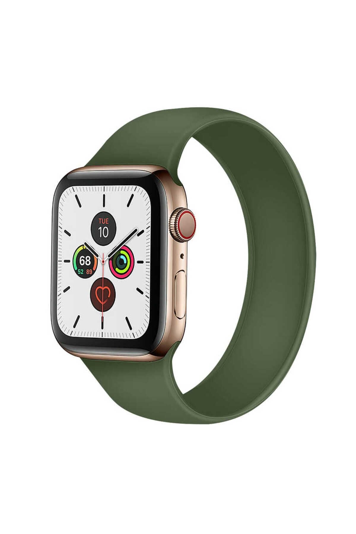 Watch Ultra 49mm Kordon Uyumlu KRD-31 Solo Loop Medium Strap Kayış CLO- Siyah