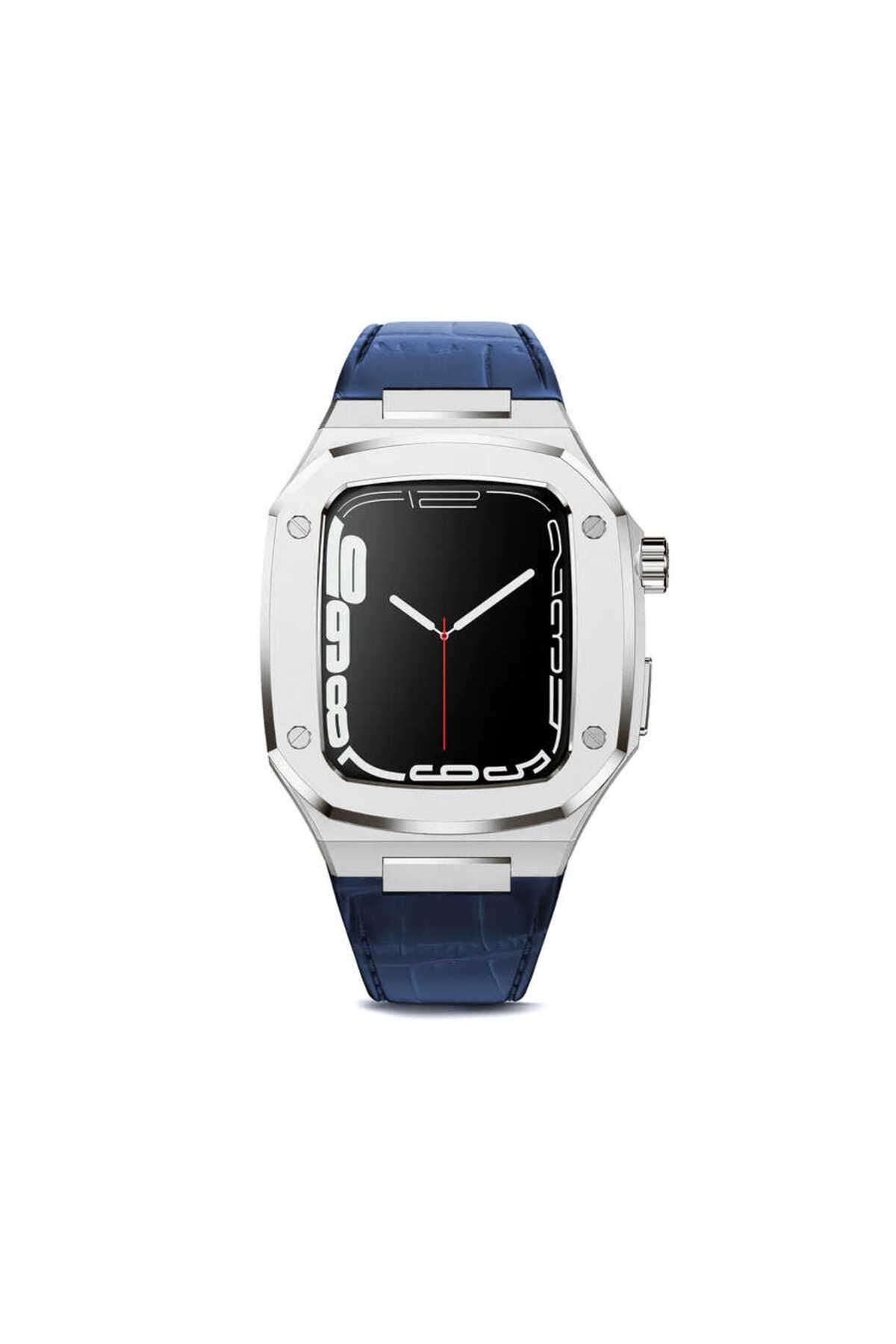 Watch 7 45mm Uyumlu KRD-67 Zore Kordon-Kahverengi-Gümüş