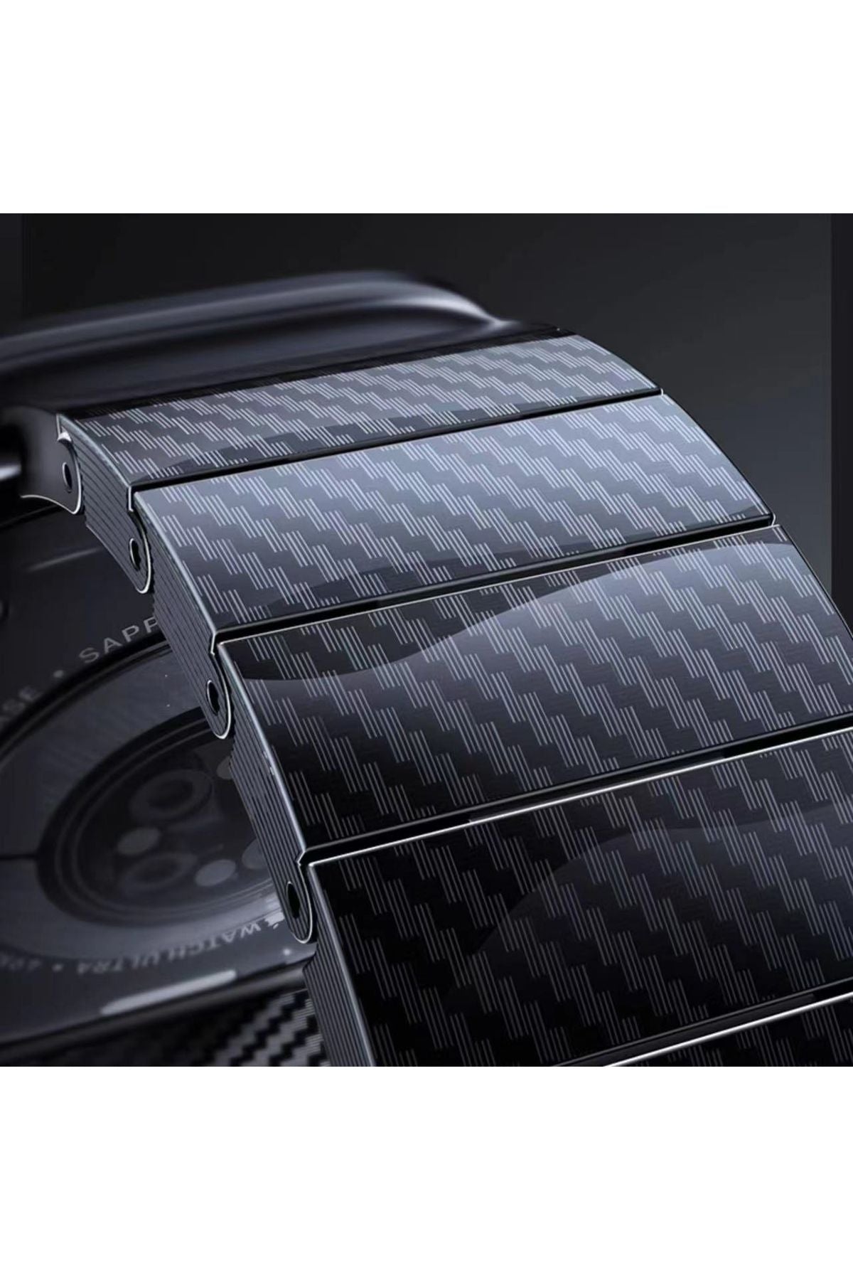 Watch 42mm Uyumlu KRD-90 600D Karbon Fiber Zore Kordon-Siyah