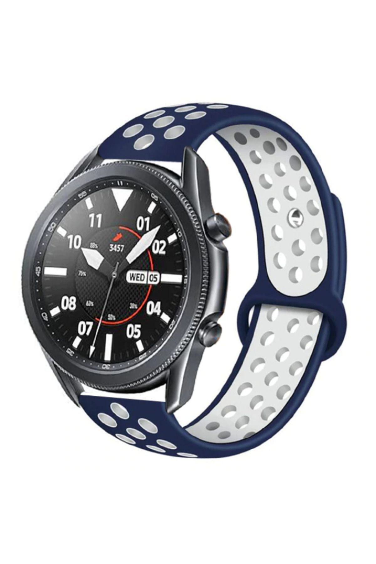 Galaxy Watch 46mm (22mm) KRD-02 Uyumlu Zore Kordon-Kırmızı-Siyah