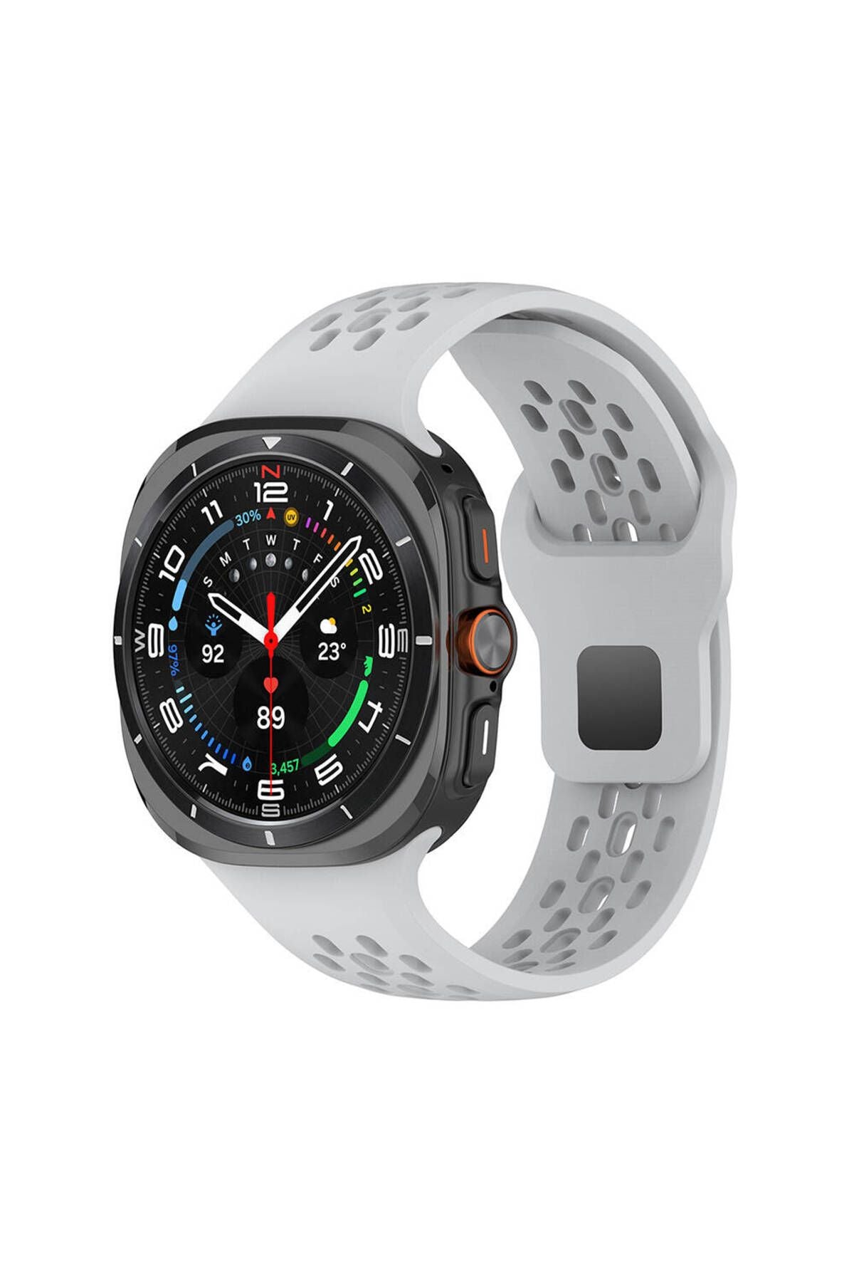 Galaxy Watch Ultra 47mm Zore KRD-119 Delikli Tasarım Silikon Kordon-Derin Yeşil