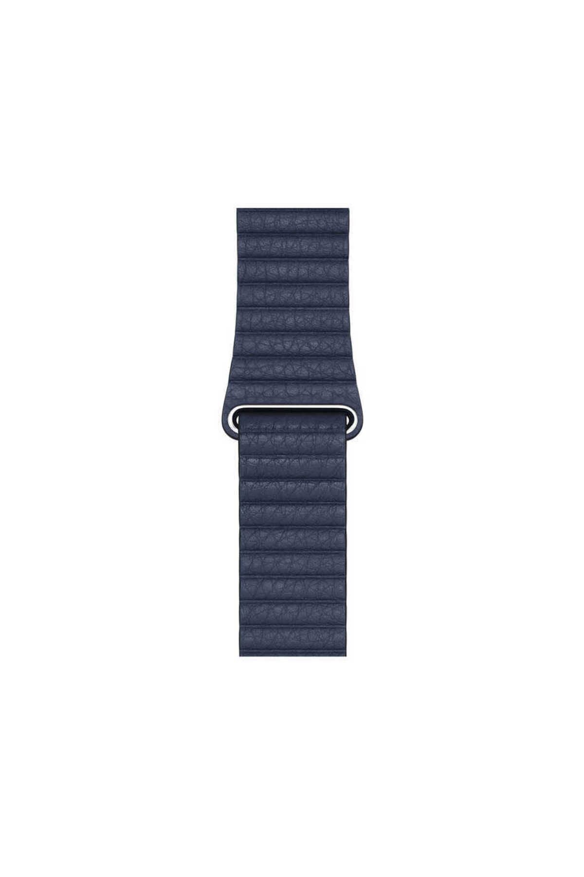 Watch Ultra 49mm Kordon Uyumlu KRD-09 Deri Lop Strap Kayış CLO- Gold