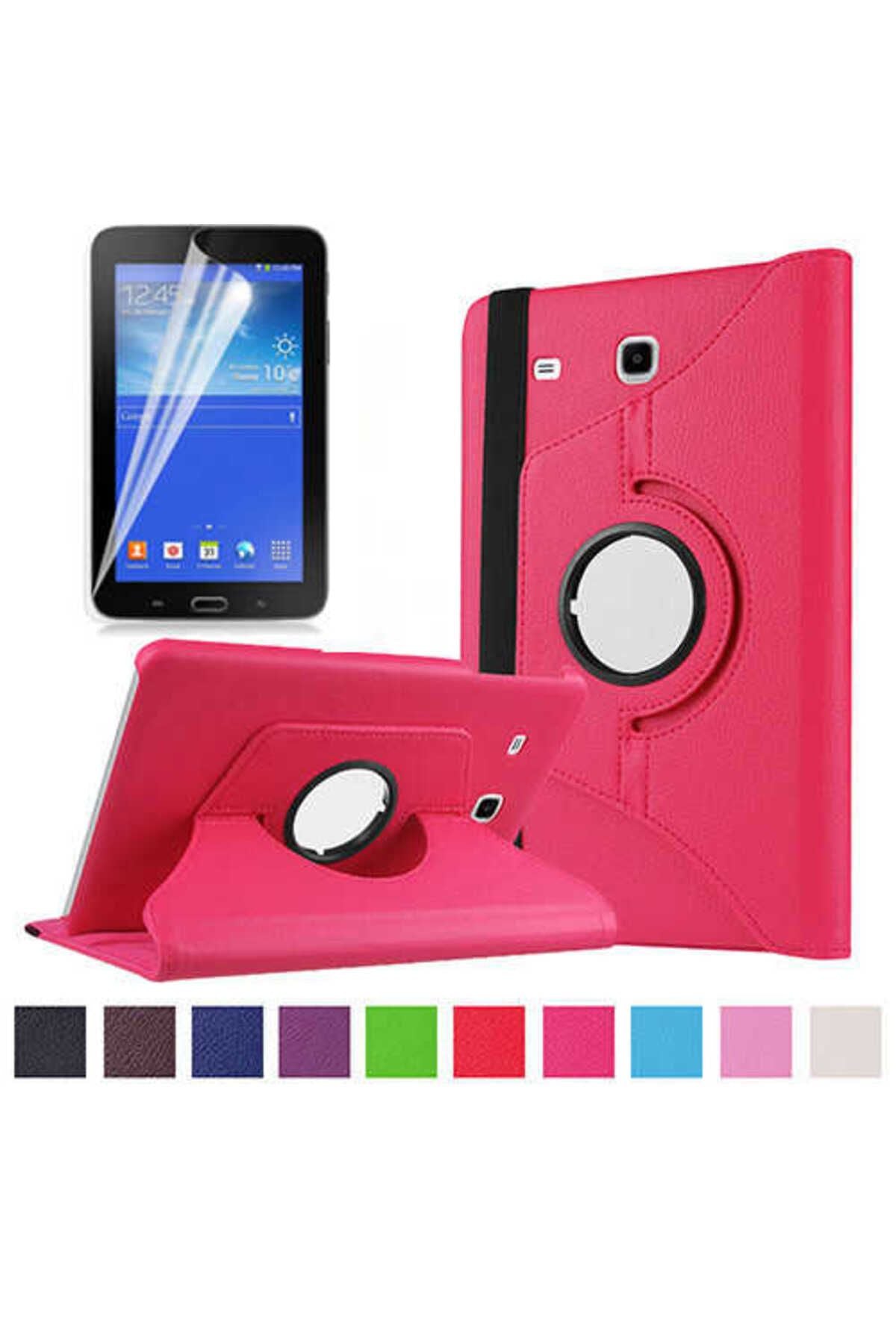 Galaxy Tab 3 Lite 7.0 T110  Uyumlu Zore Dönebilen Standlı Kılıf-Siyah