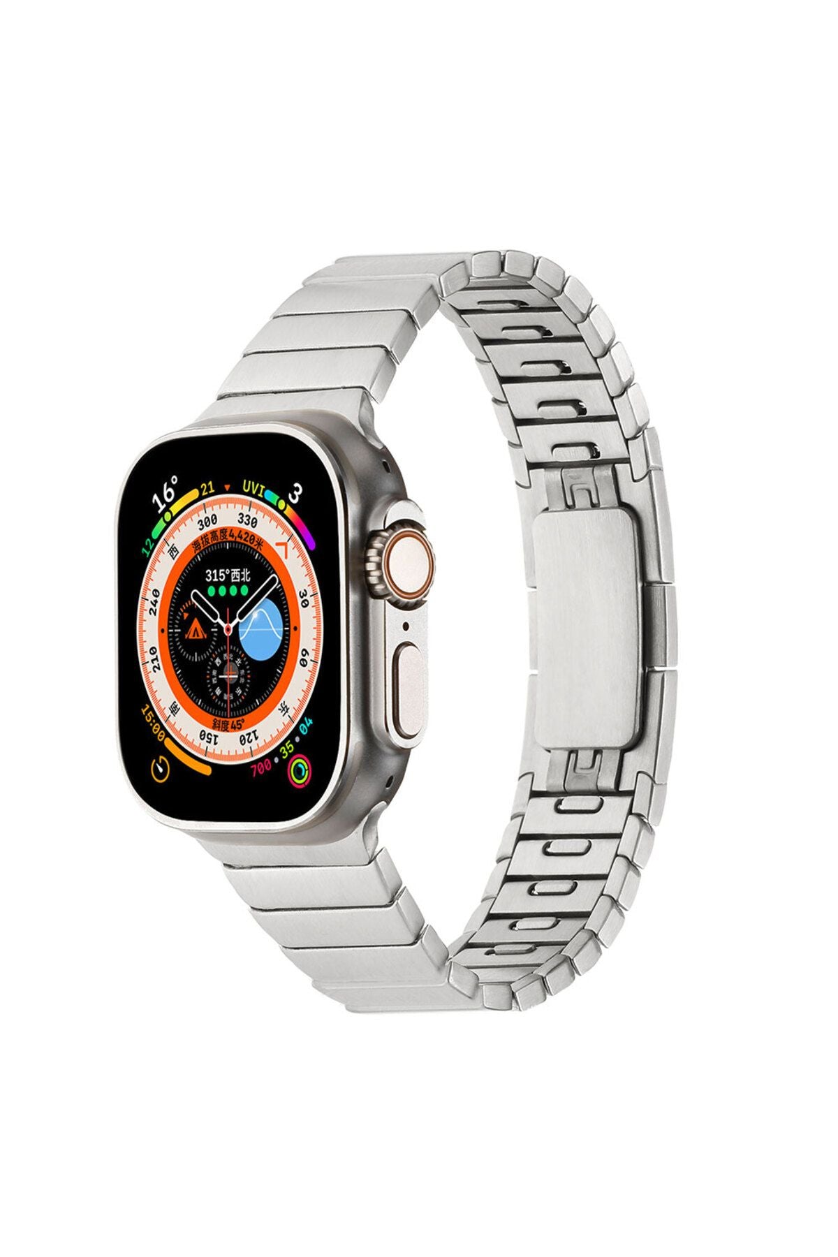 Watch 7 41mm Uyumlu KRD-82 Metal Zore Kordon-Gümüş