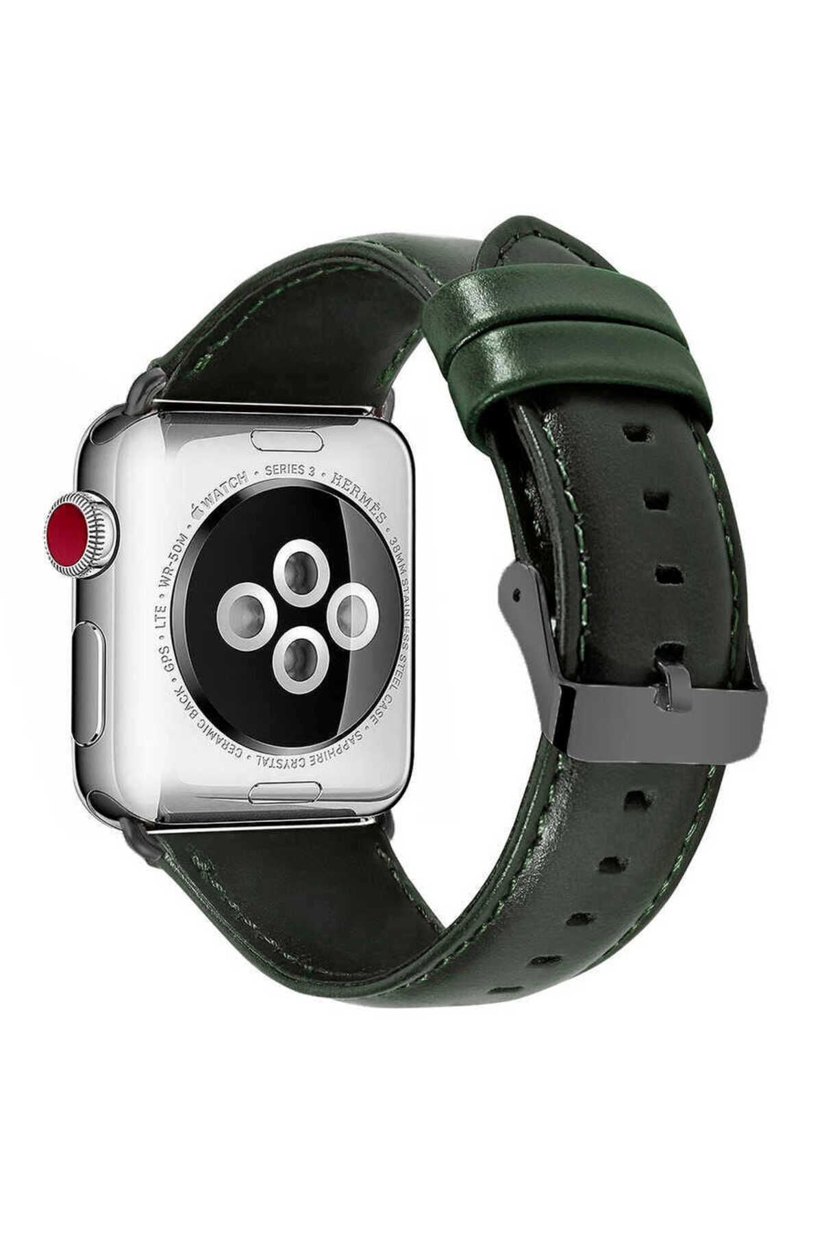 Watch Ultra 49mm Kordon Uyumlu Luxury Leather Deri Strap Kayış CLO- NO9