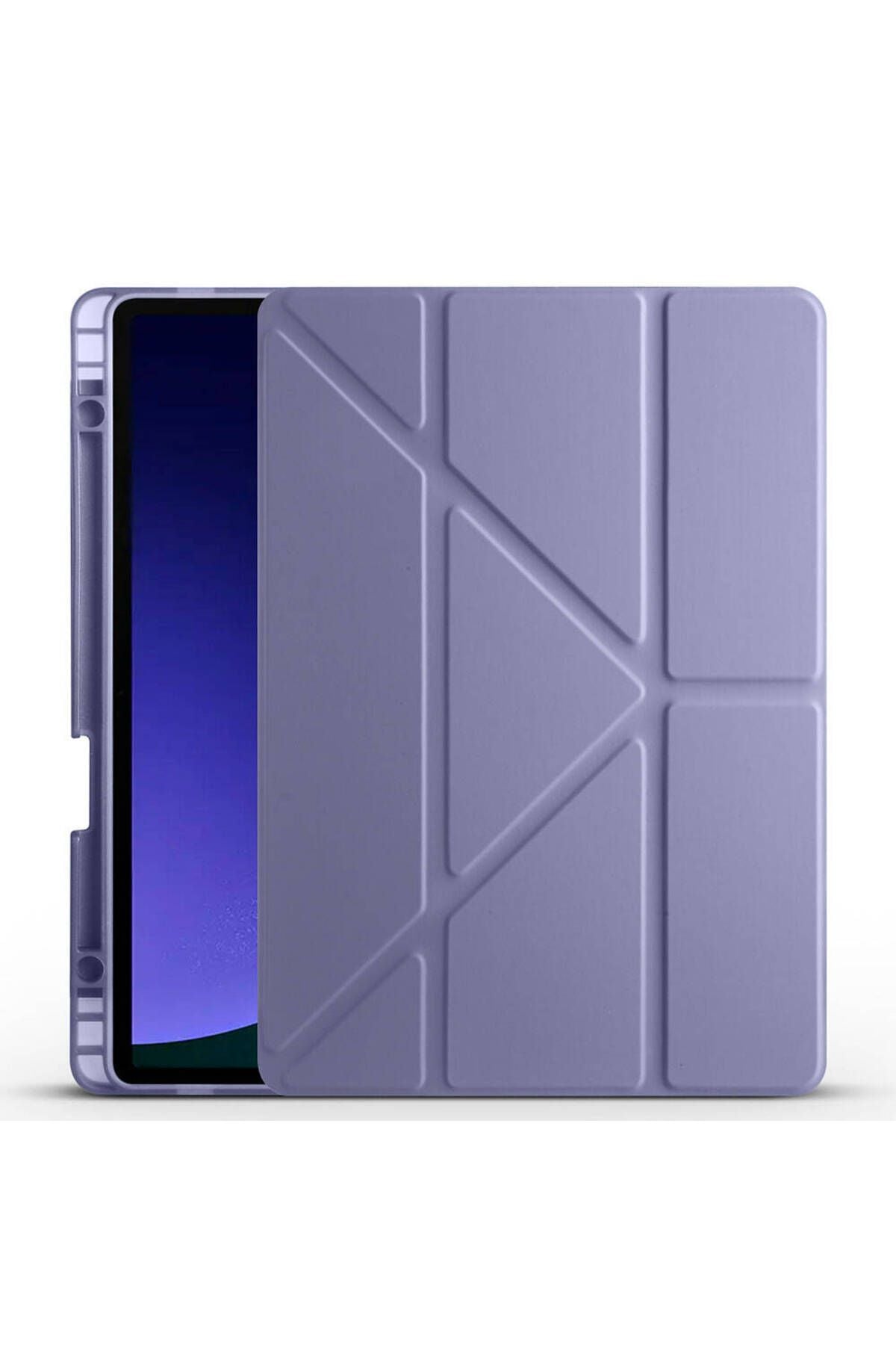 Galaxy Tab S9 Kılıf  Uyumlu Zore Tri Folding Kalem Bölmeli Standlı Kılıf-Rose Gold