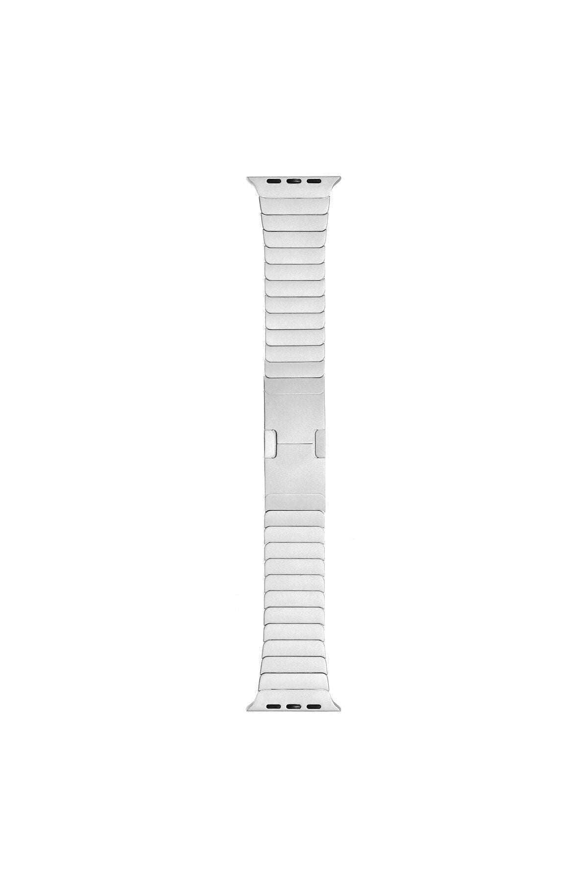 Watch Ultra 49mm Kordon Uyumlu KRD-35 Metal Strap Kayış CLO- Gri