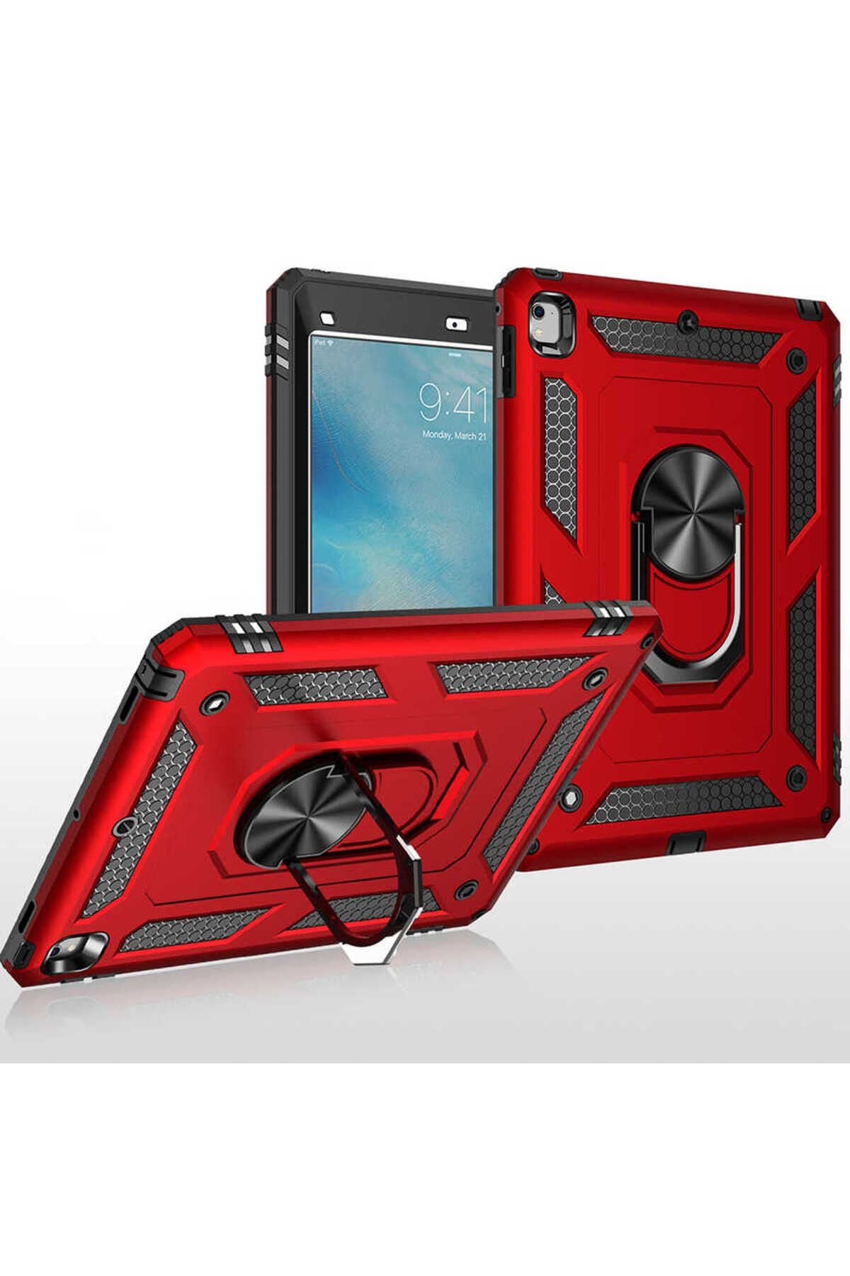 iPad 9.7 2017 (5.Nesil) - Uyumlu Uyumlu Zore Tablet Vega Kapak-Kırmızı