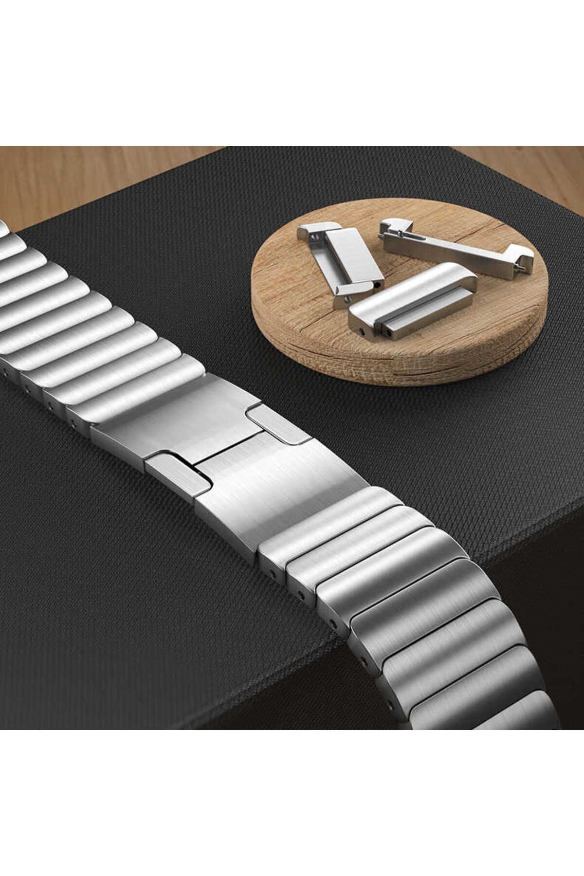 Galaxy Watch 46mm Uyumlu KRD-35 22mm Metal Zore Kordon-Gümüş