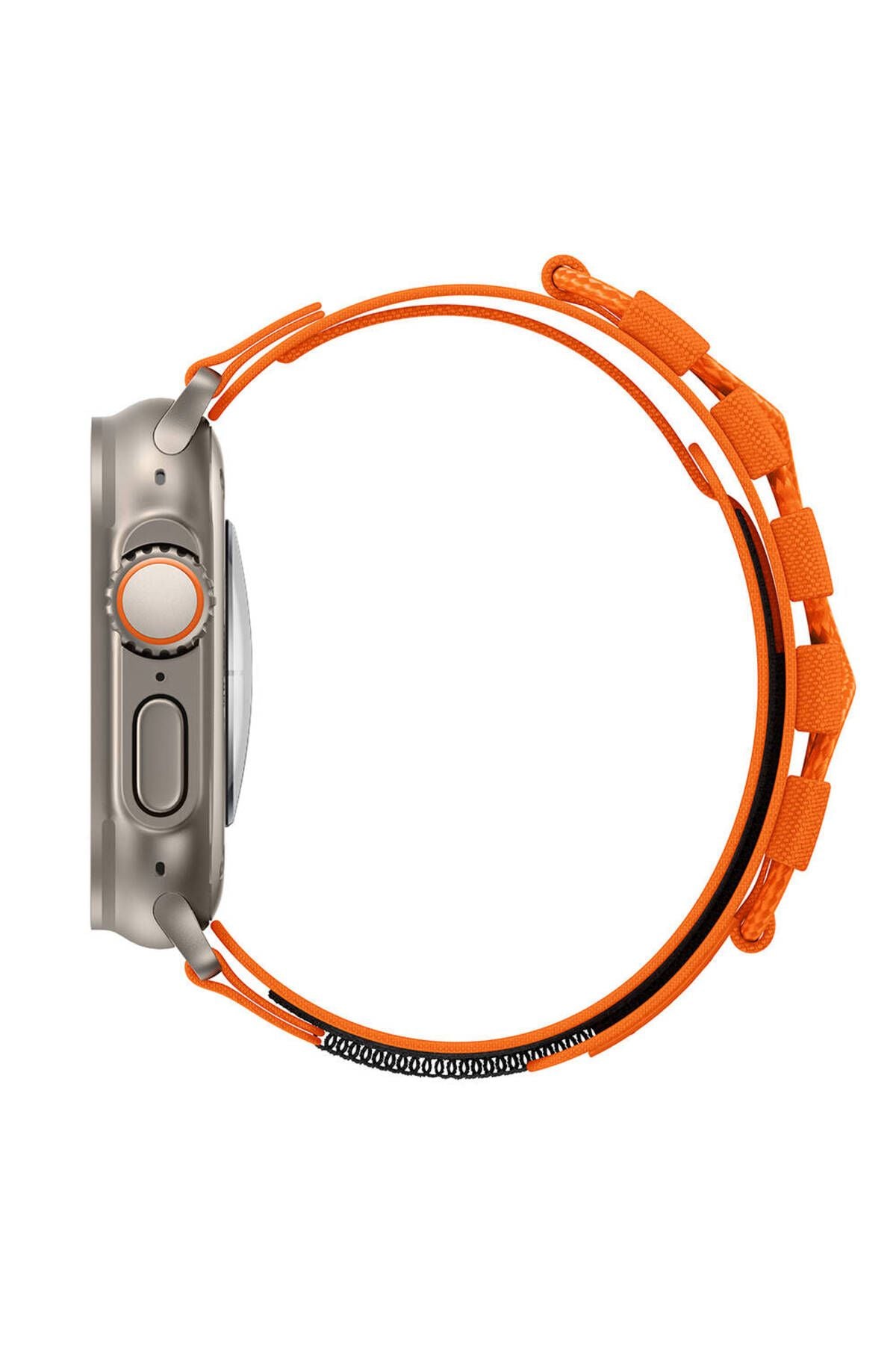 Watch Ultra 49mm Uyumlu CLO- KRD-99 Hasır Kordon-Turuncu