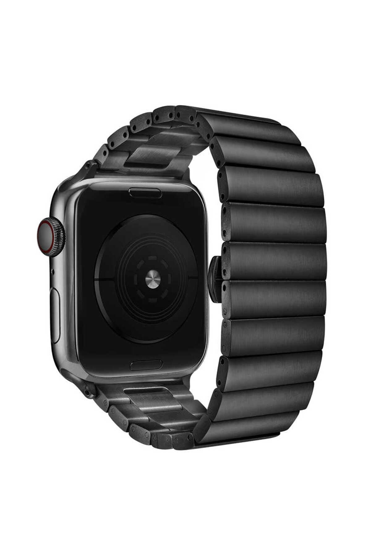 Watch Ultra 49mm Kordon Uyumlu KRD-41 Metal Strap Kayış CLO- Gold