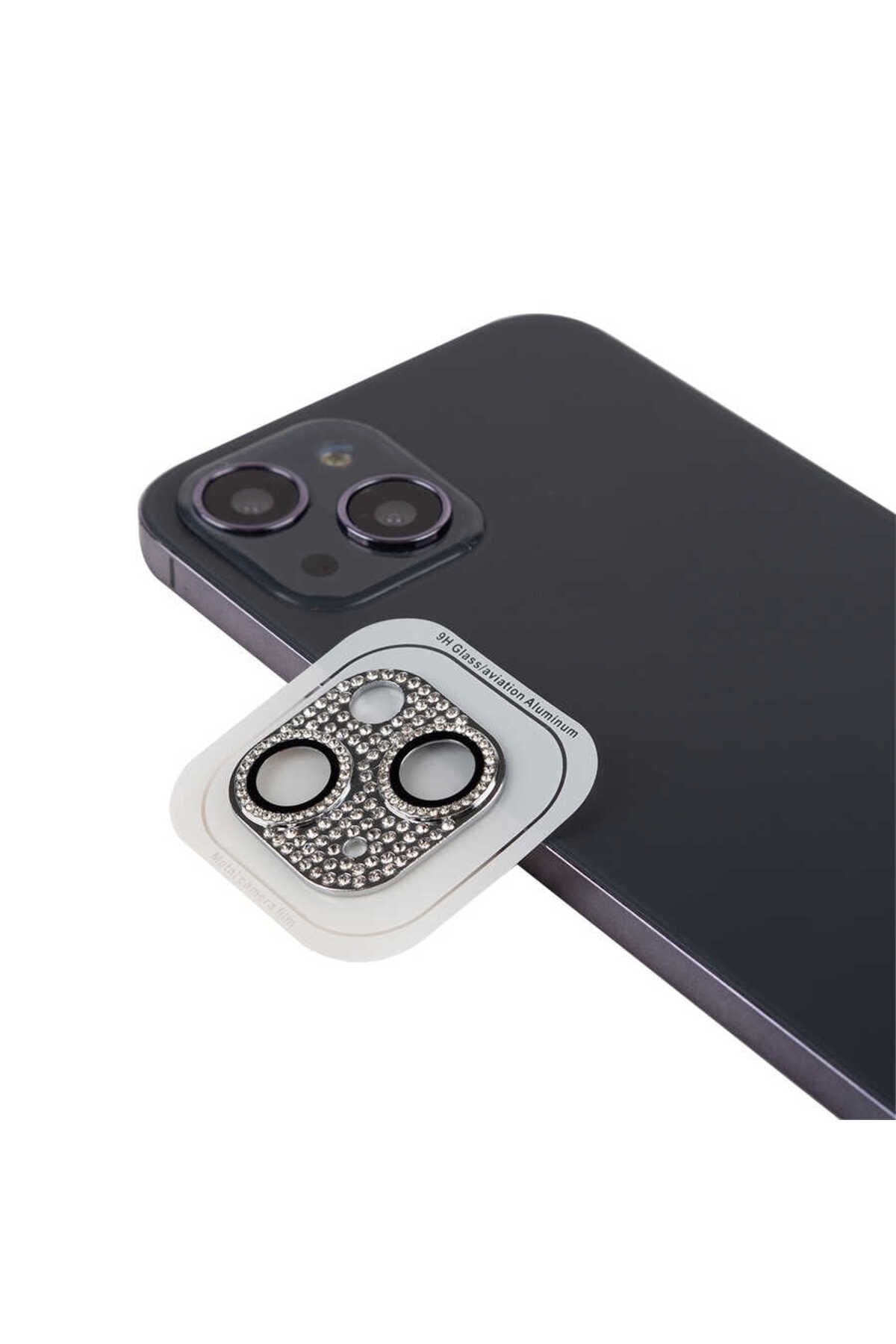 iPhone 13 Uyumlu Zore CL-08 Kamera Koruyucu-Gümüş