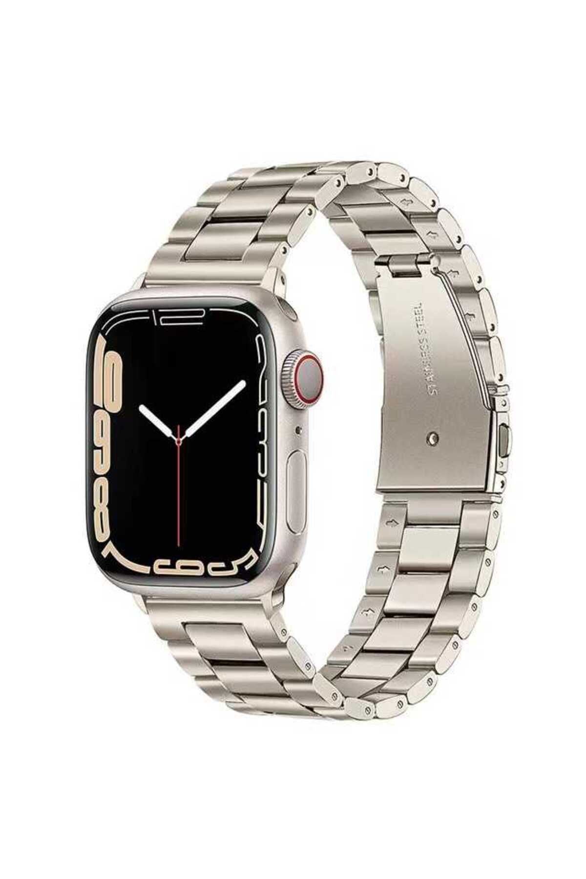 Watch Ultra 49mm Kordon Uyumlu KRD-04 Metal Strap Kayış CLO- Gümüş