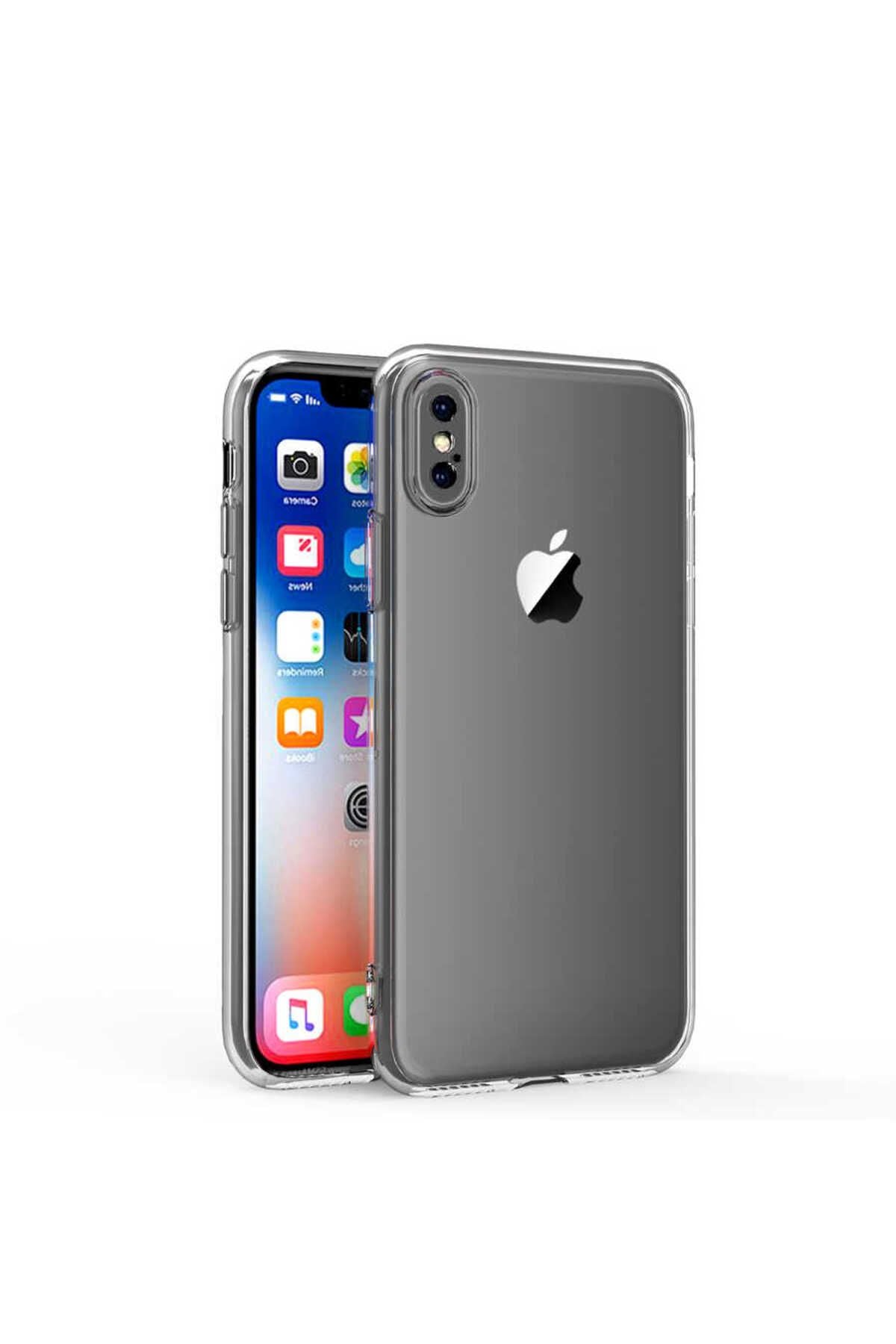 iPhone XS Max 6.5 Kılıf RNTC Kamera Korumalı Süper Silikon Kapak - Renksiz