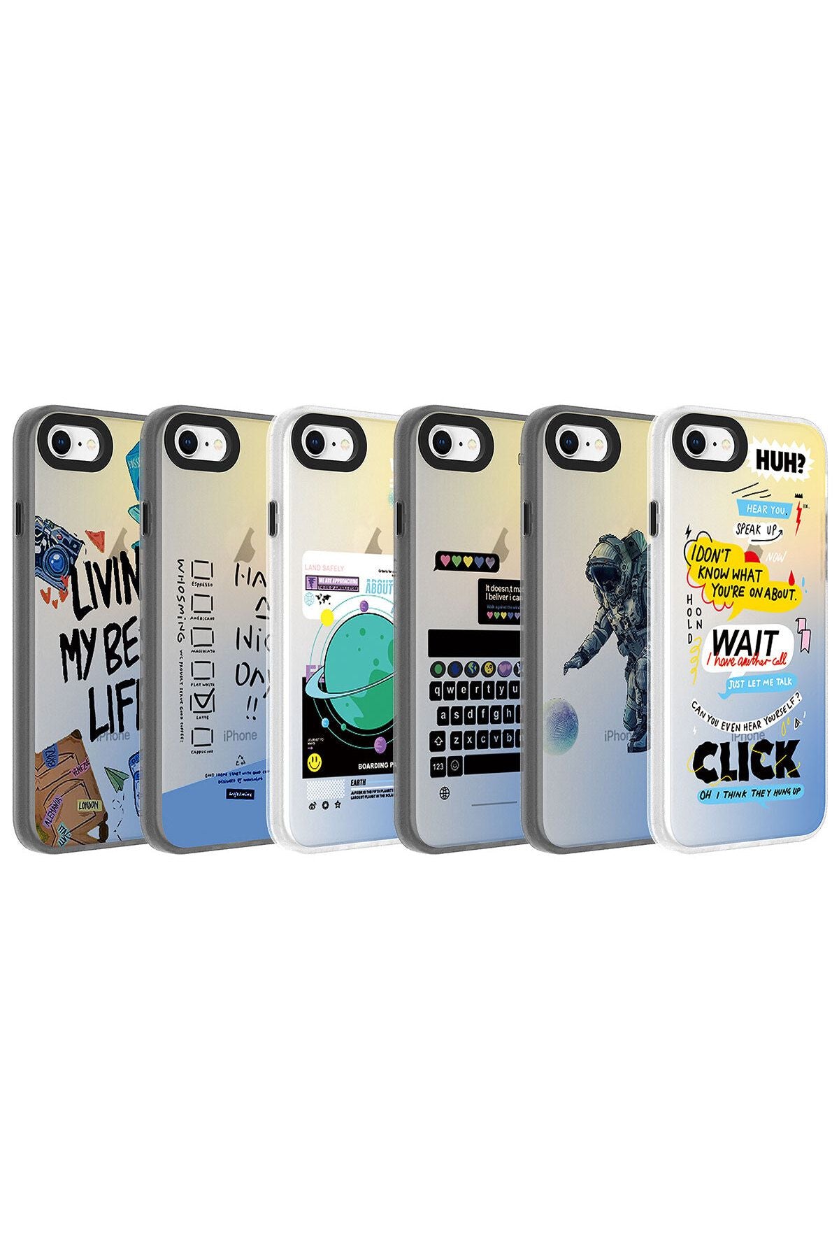 iPhone SE 2022 Uyumlu Desenli CSK Zore Dragon Sert Kılıf-Astronot