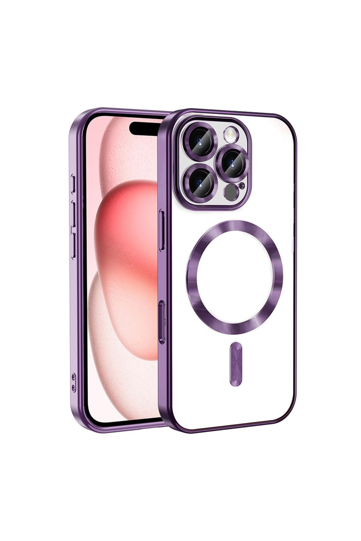 iPhone 16 Pro Kılıf Kamera Korumalı Magsafe Wireless Şarj Özellikli Zore Demre Kapak - Sierra Mavi