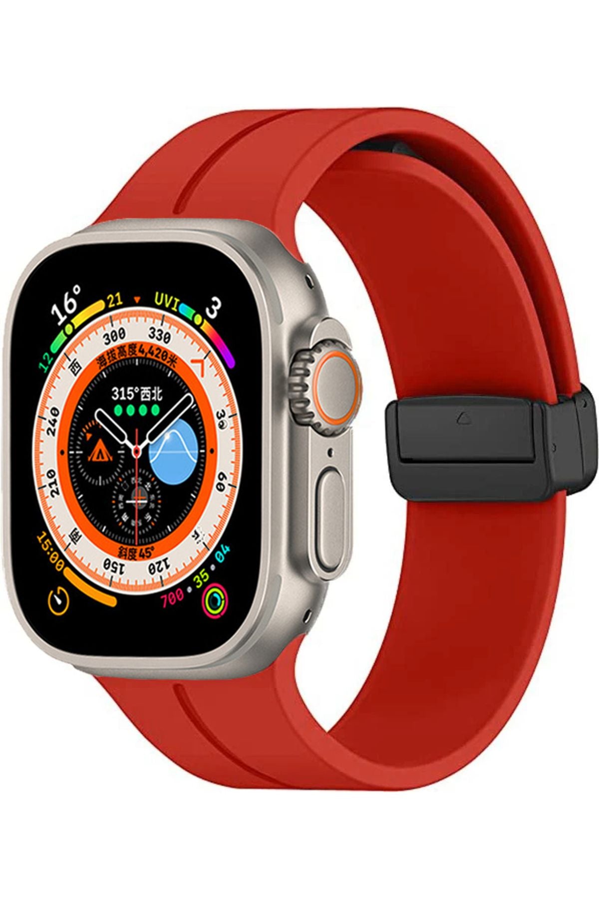 Watch Ultra 49mm Uyumlu KRD-84 Uyumlu Zore Kordon-Koyu Yeşil